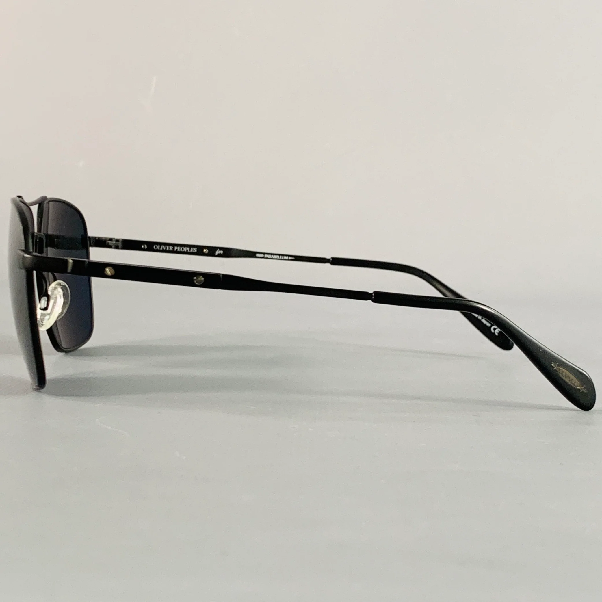 OLIVER PEOPLES Linford Black Metal Pilot Sunglasses - Image 4