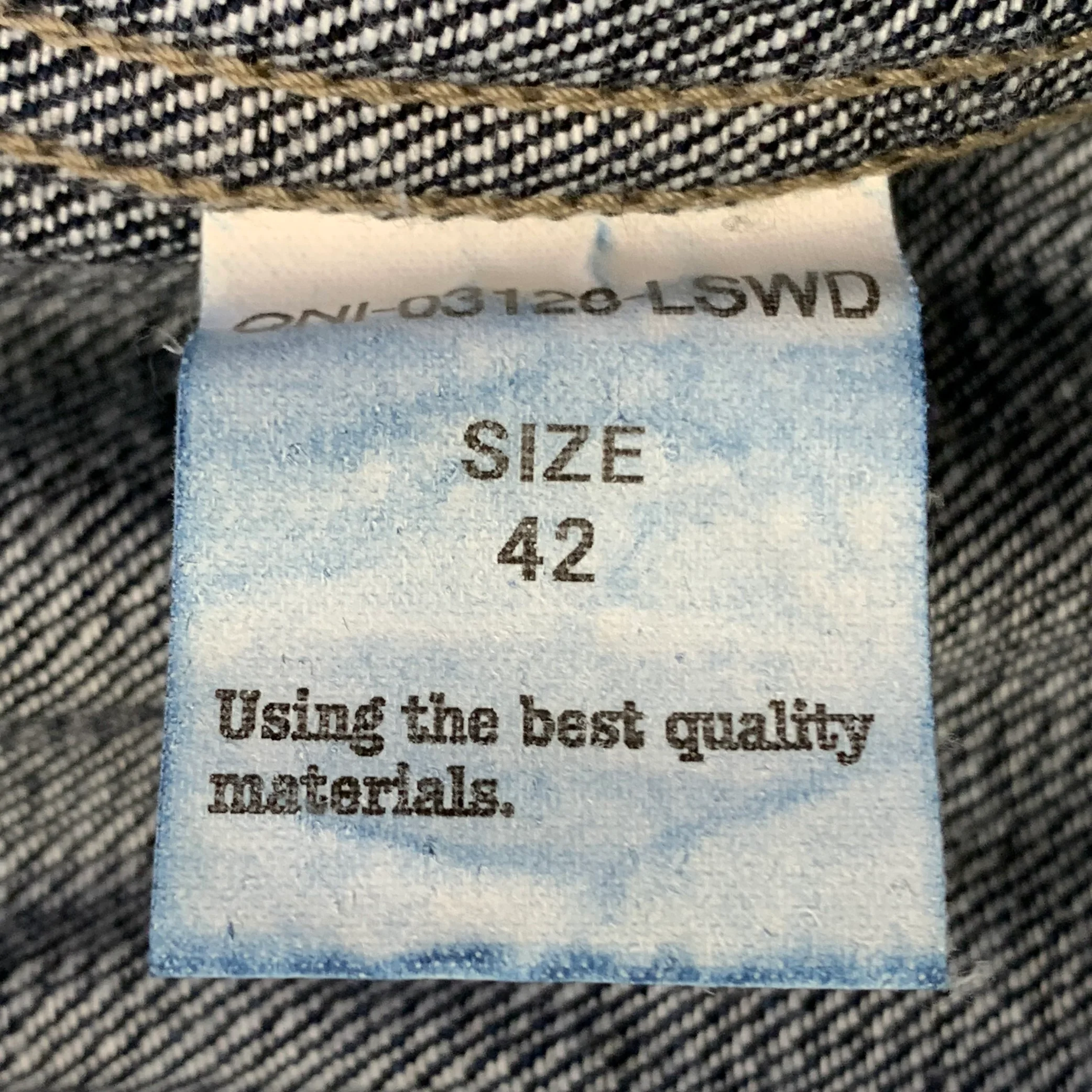 ONI DENIM Size L Indigo Contrast Stitch Denim Twill Trucker Jacket - Image 5
