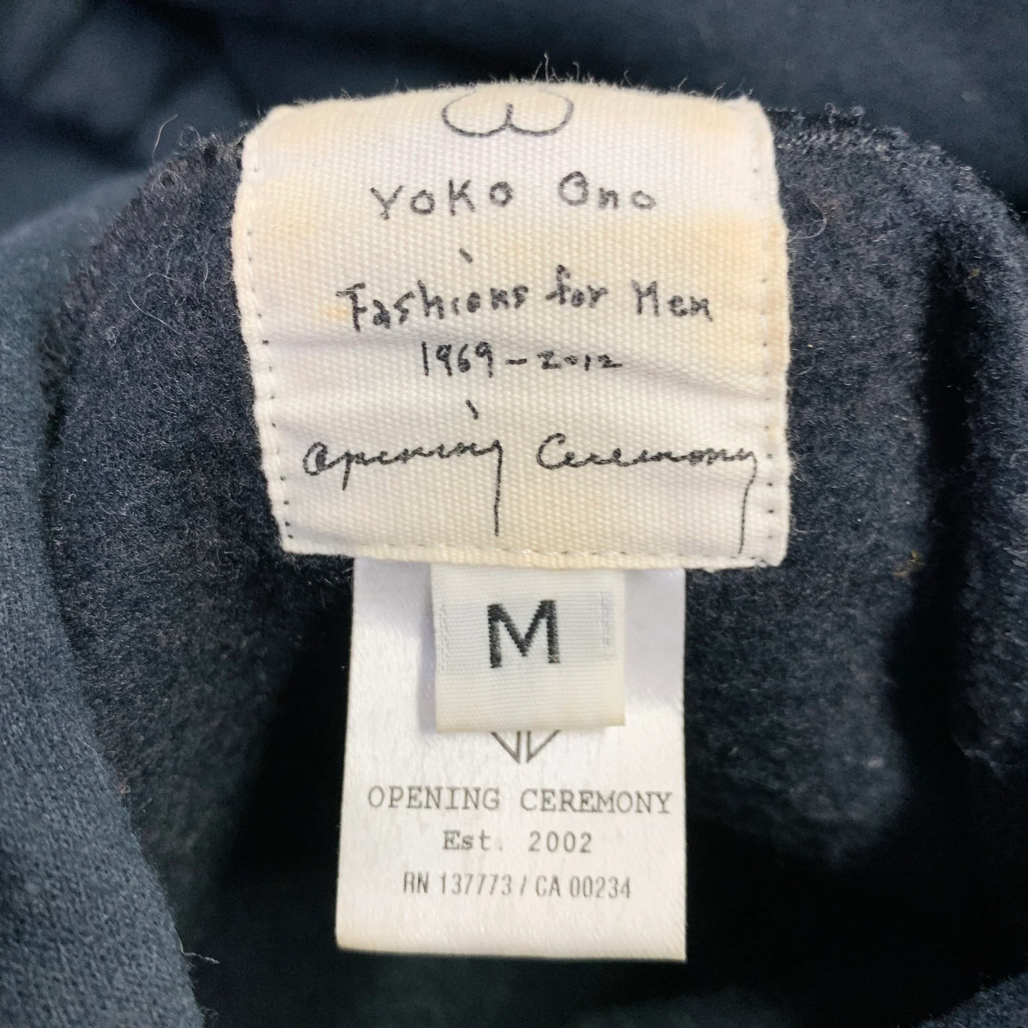 OPENING CEREMONY x YOKO ONO Size M Black White Print Cotton Blend Hooded Sweatshirt - Image 10