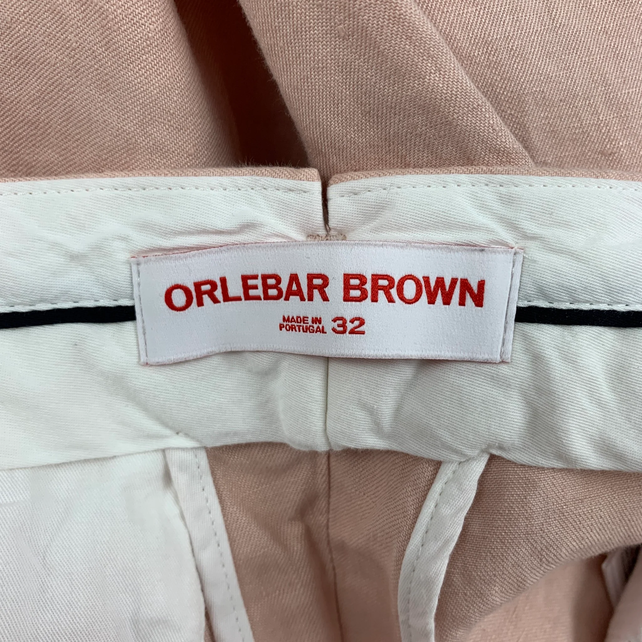 ORLEBAR BROWN Size 32 Pink Cotton Flat Front Pants - Image 4
