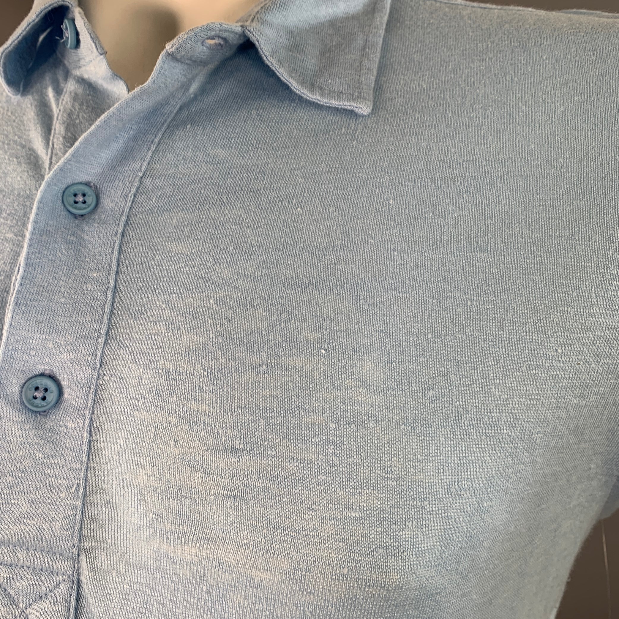 ORLEBAR BROWN Size L Blue Linen Jersey Tailored Fit Short Sleeve Polo - Image 8