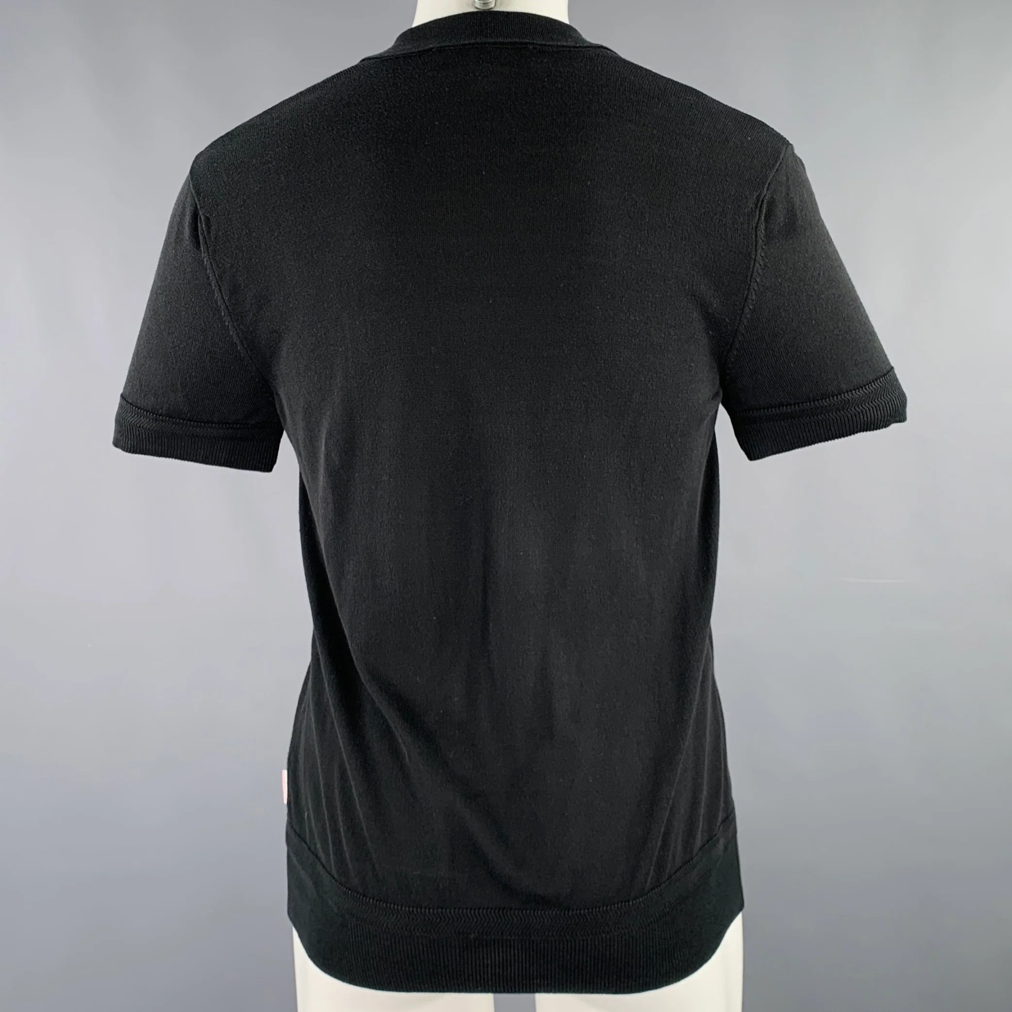 ORLEBAR BROWN Size M Black Knit V-Neck Polo - Image 3
