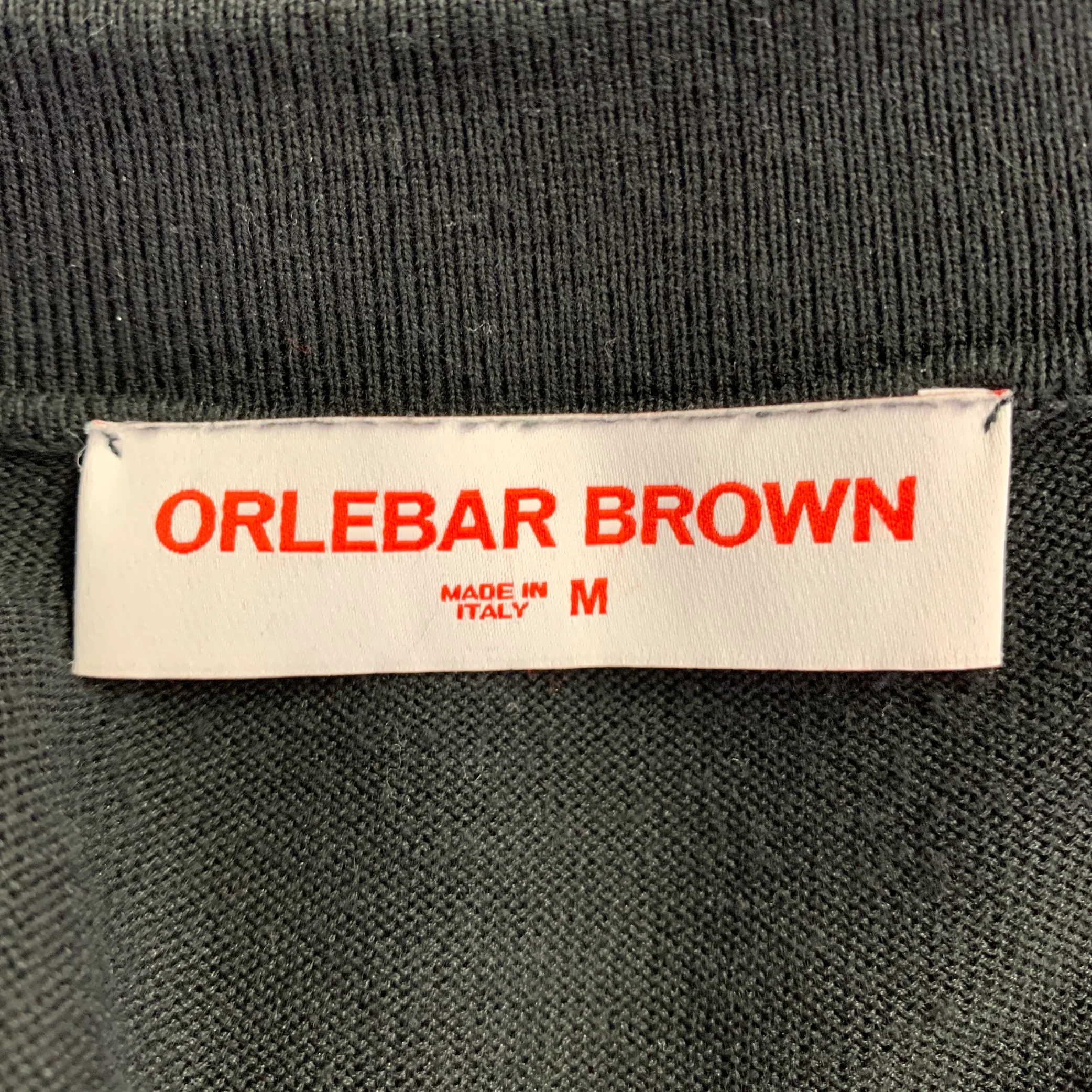 ORLEBAR BROWN Size M Black Knit V-Neck Polo - Image 4