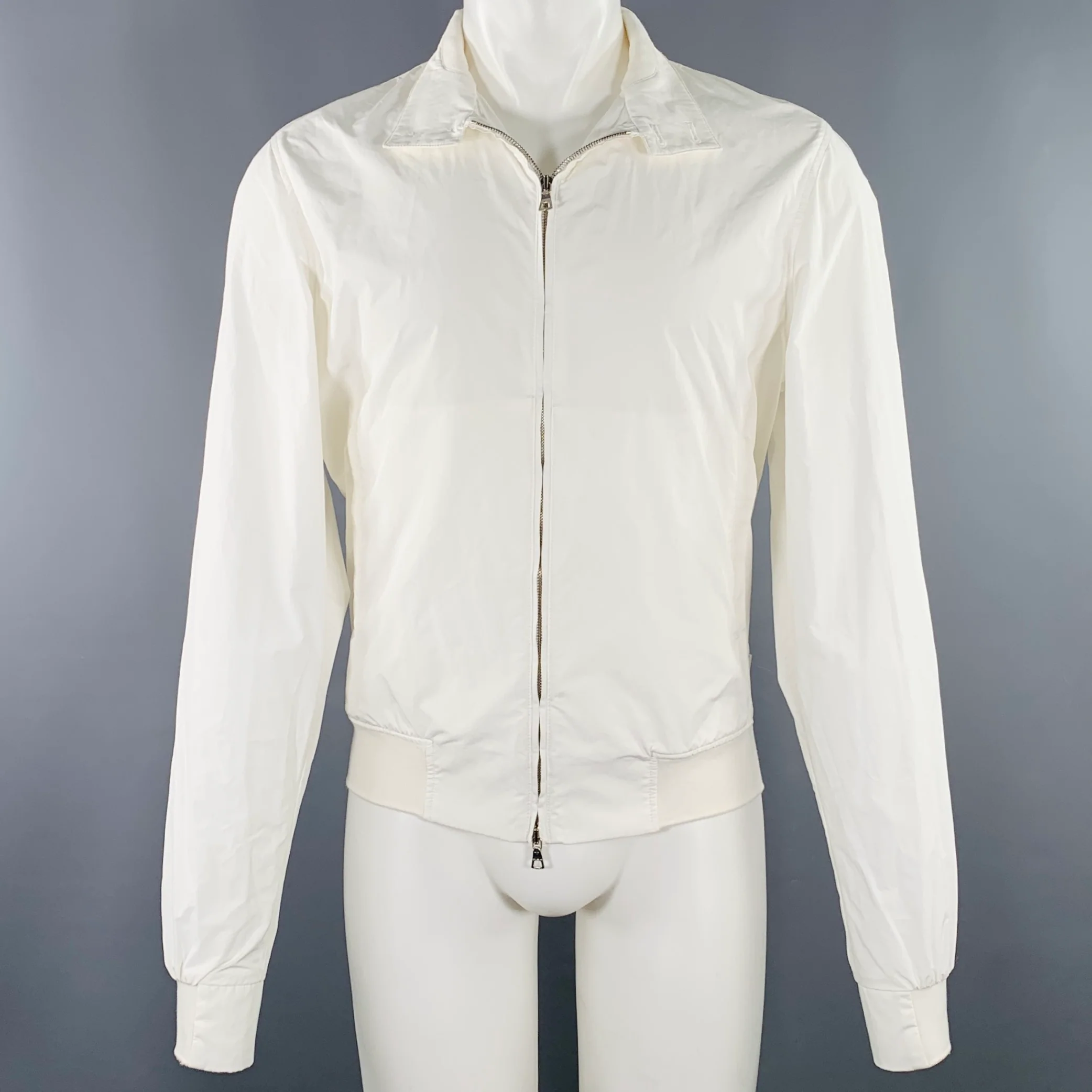 ORLEBAR BROWN Size M White Polyester Nylon Zip Up Jacket