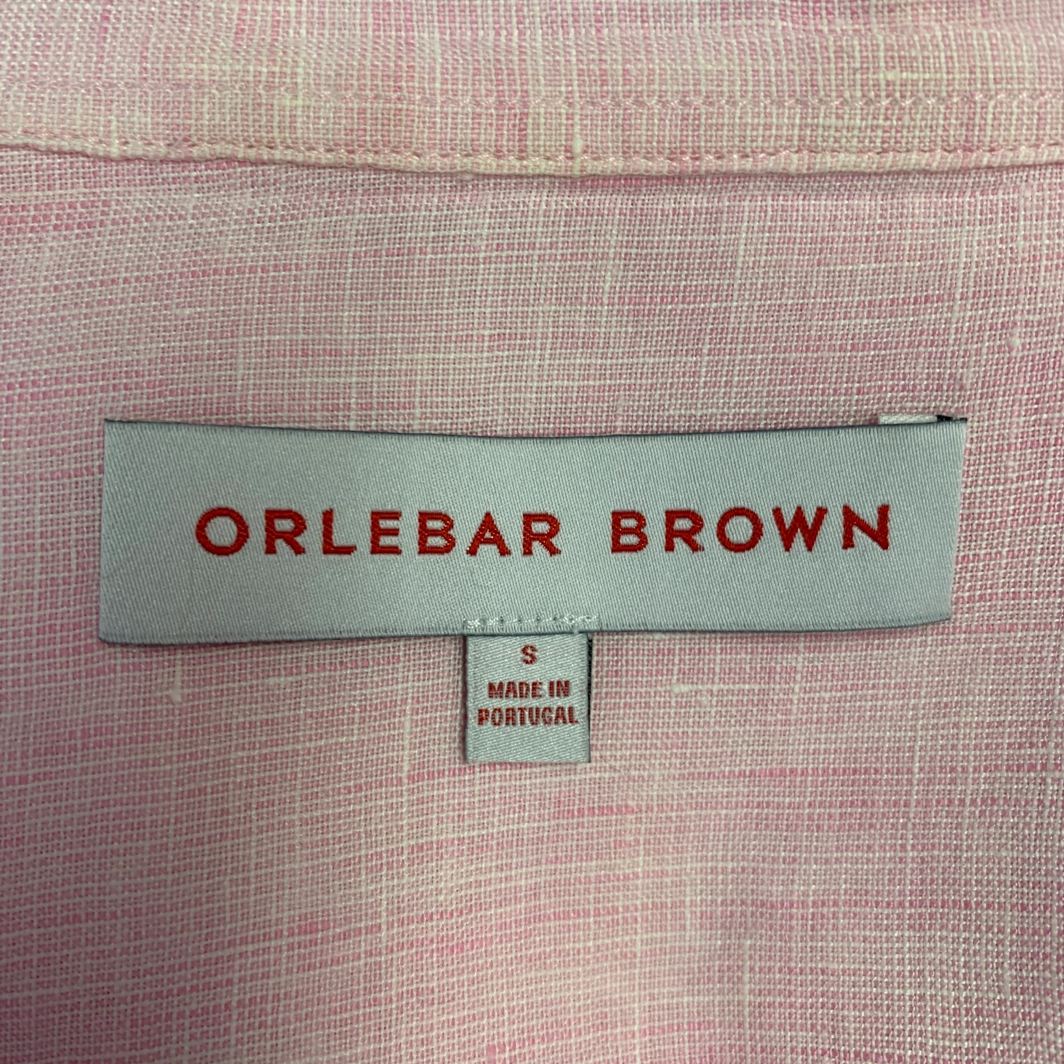 ORLEBAR BROWN Size S Pink Textured Long Sleeve Shirt - Image 4