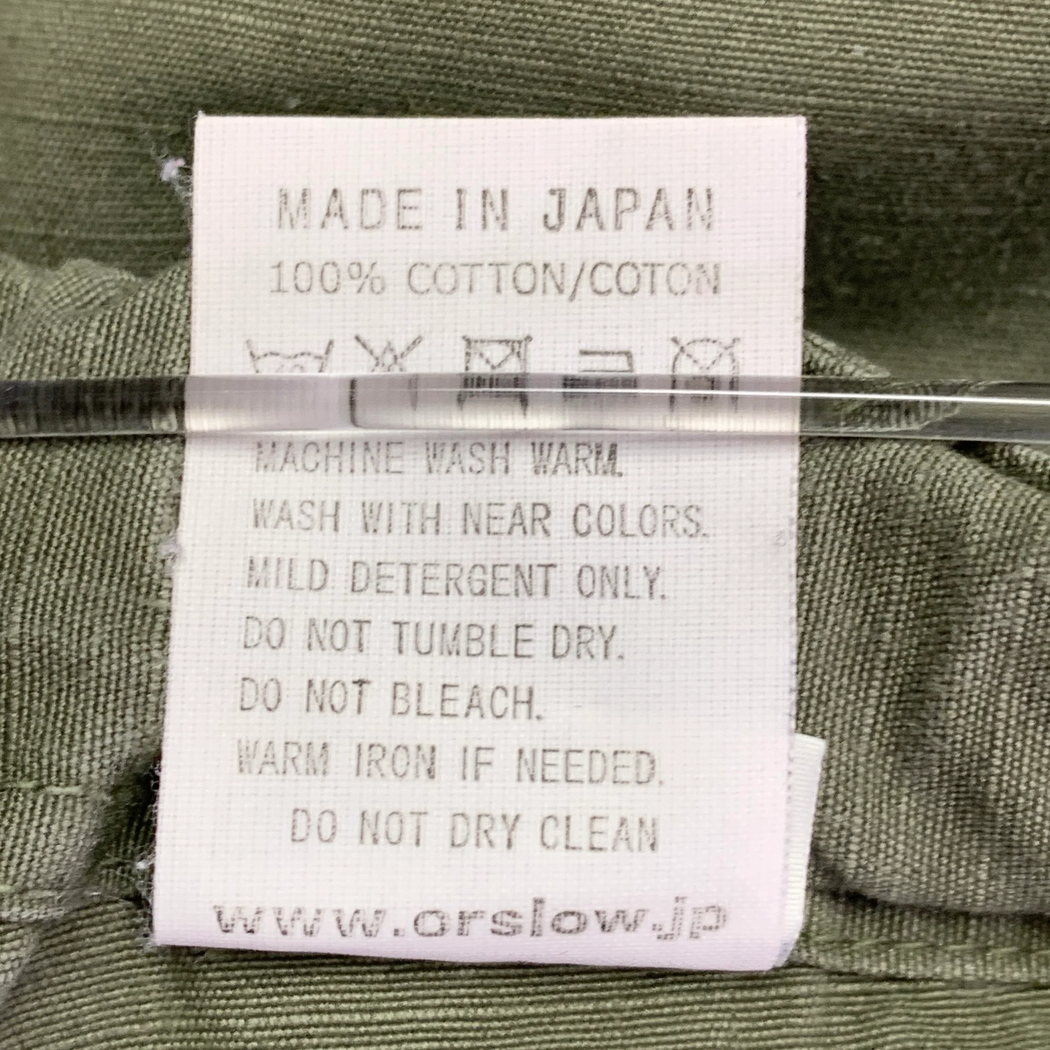 ORSLOW Size M Green Cotton Elastic Waistband Casual Pants - Image 7
