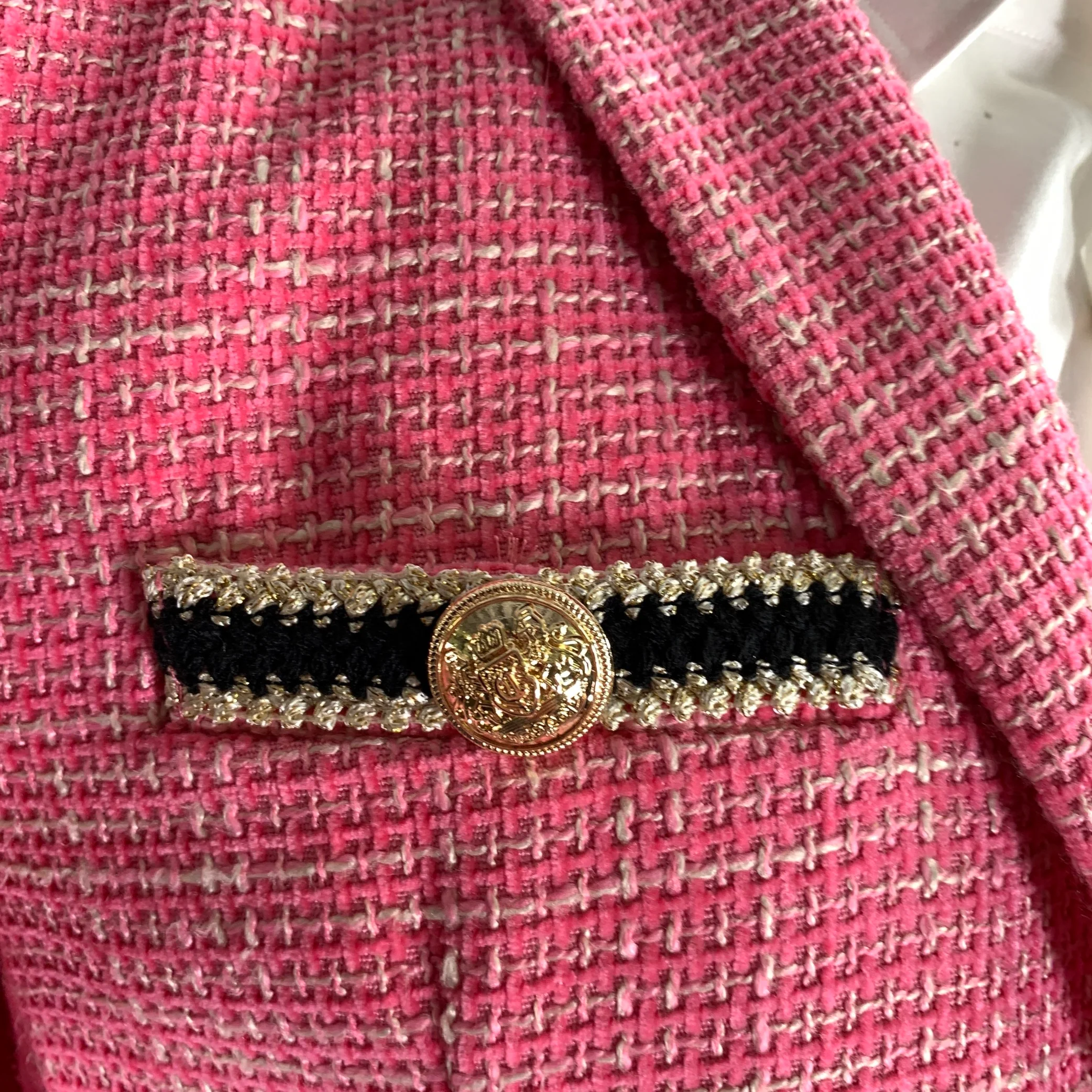 ORTTU Size XS Pink Gold Tweed Polyester Rayon Sport Coat - Image 5