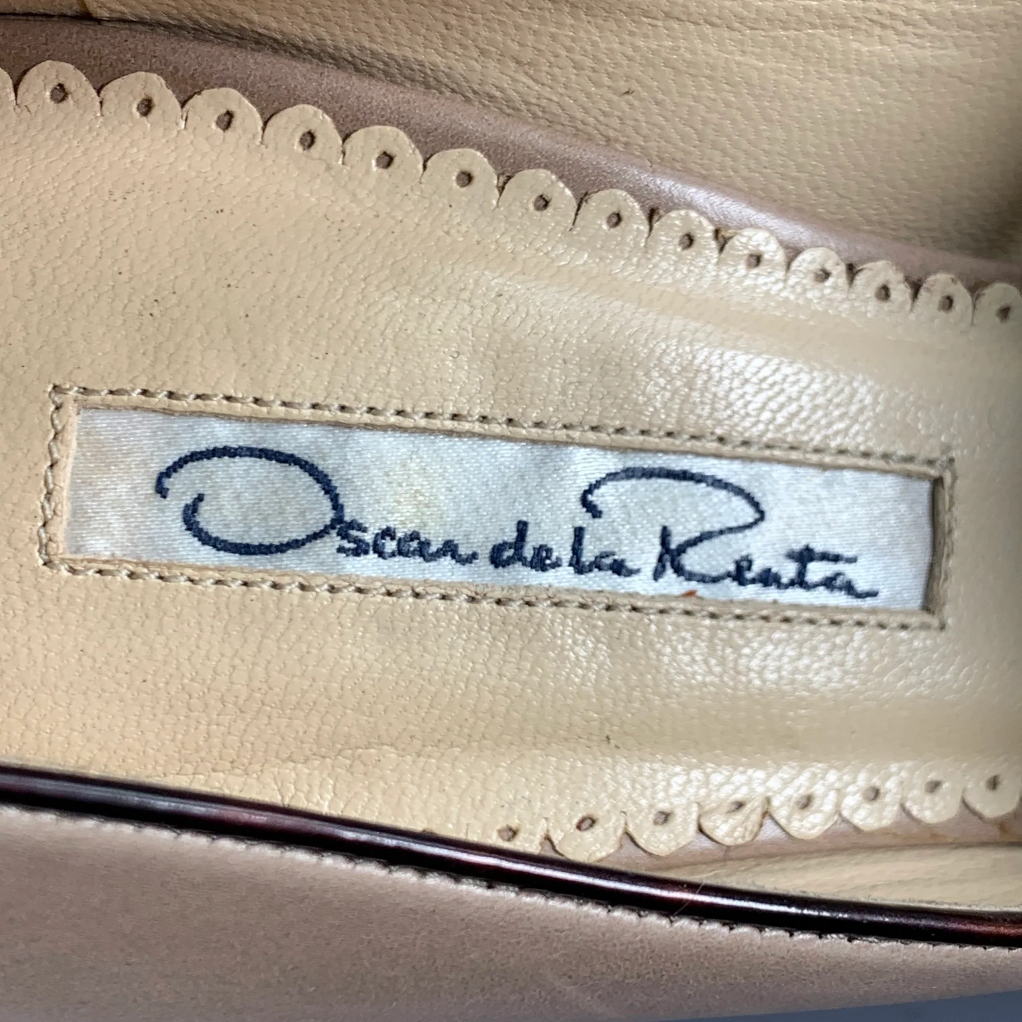 OSCAR DE LA RENTA Size 6 Beige Brown Contrast Trim Mary Jane Platform Pumps - Image 7
