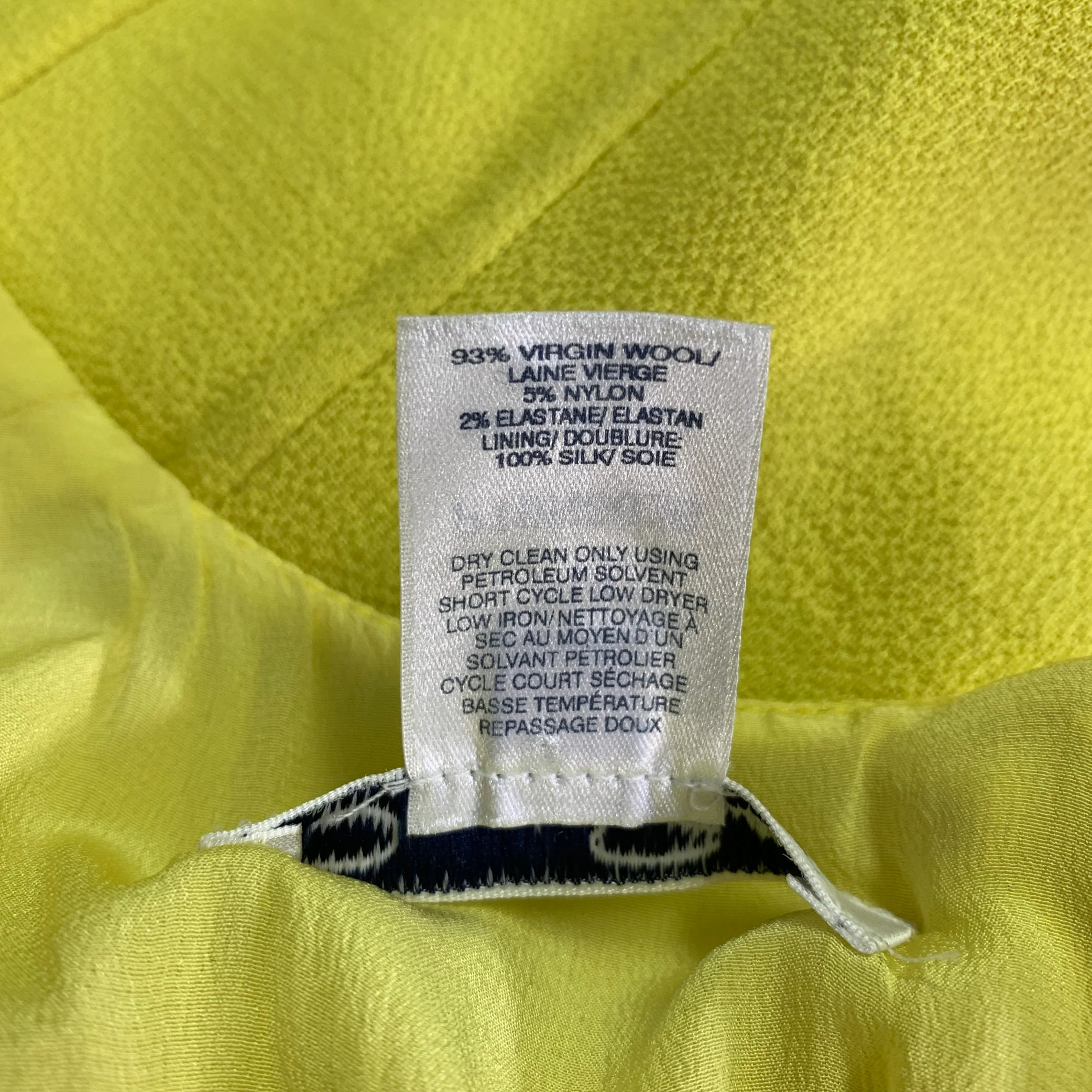 OSCAR DE LA RENTA Size 6 Neon Yellow Crepe Tiered Cocktail Dress - Image 5