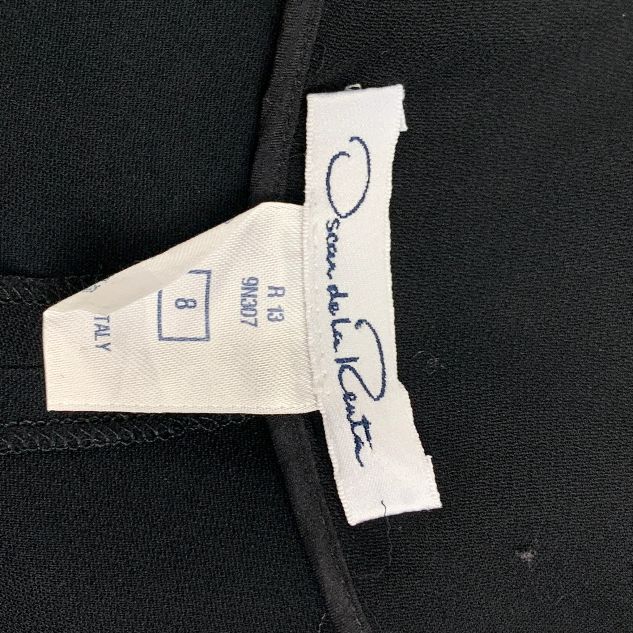 OSCAR DE LA RENTA Size 8 Black Viscose High Waisted Dress Pants - Image 5