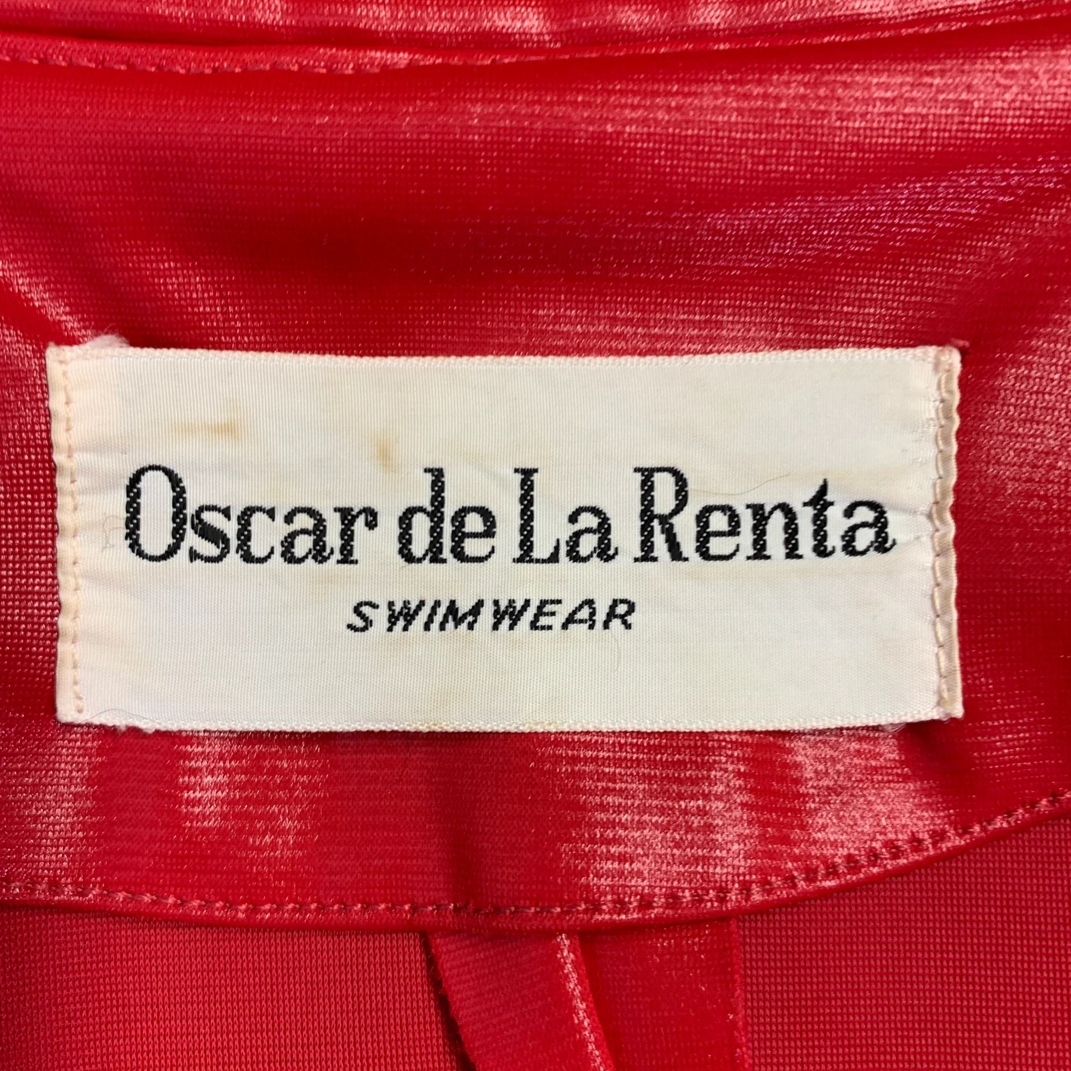 OSCAR DE LA RENTA Size M Red Zip Up Cover-Up Jacket - Image 9
