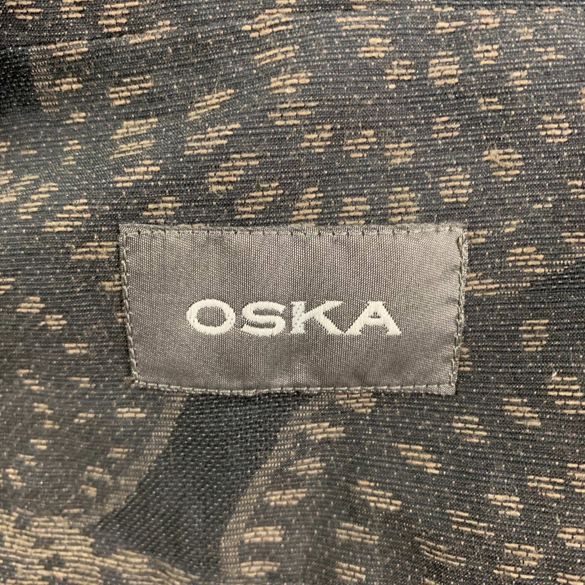 OSKA Size M Black Taupe Cotton Blend Circles Jacket - Image 7