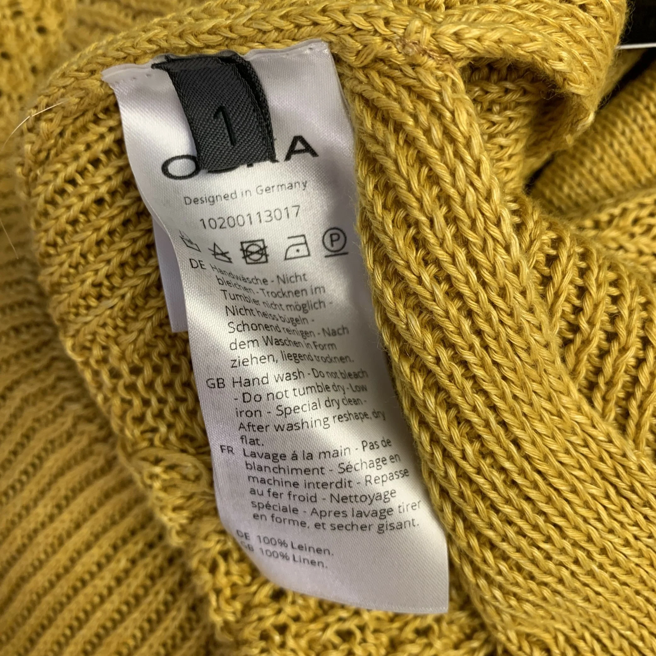 OSKA Size S Yellow Linen Long Sleeve Pullover - Image 5
