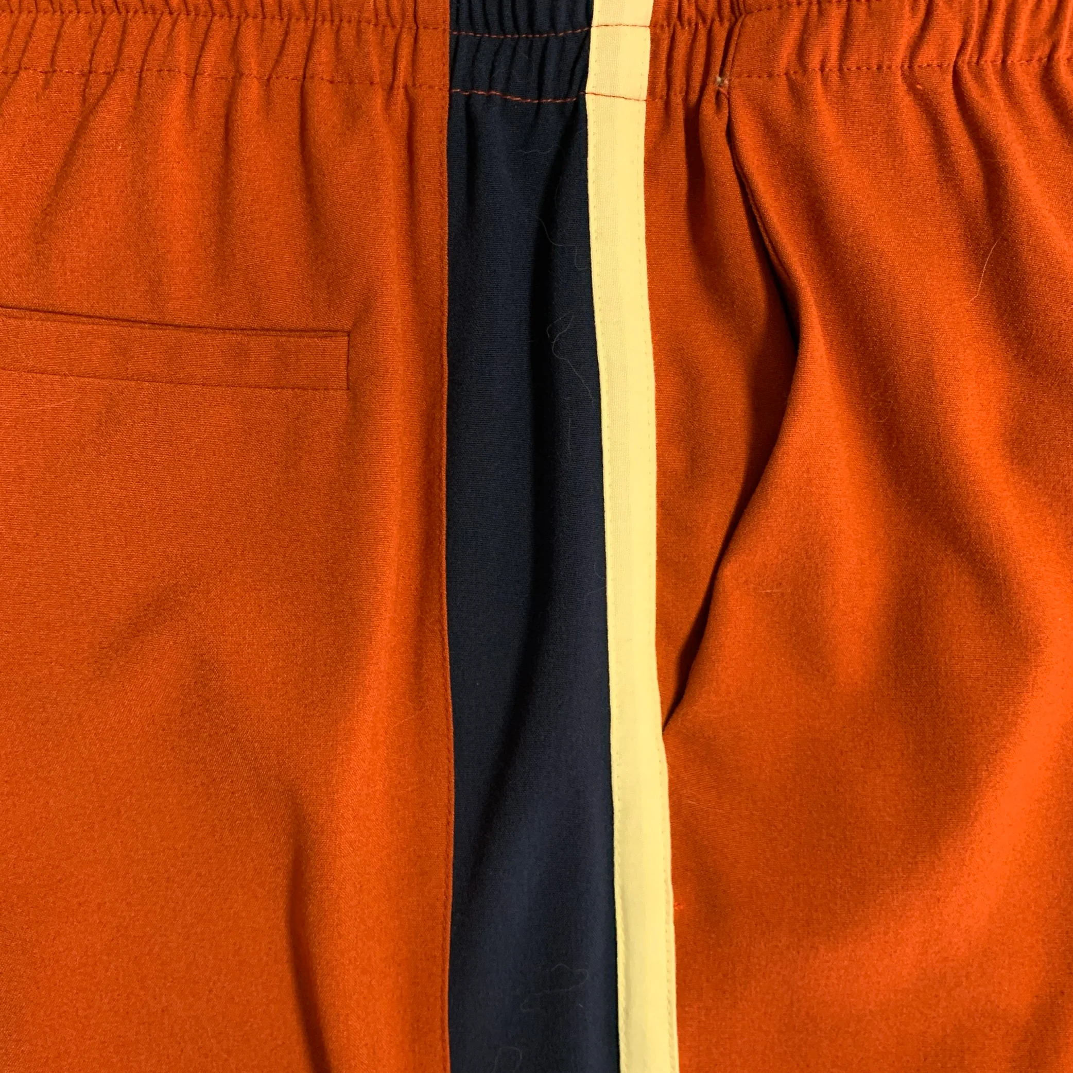 OTTOD'AME Size S Orange Blue White Polyester Blend Straight Drawstring Casual Pants - Image 3