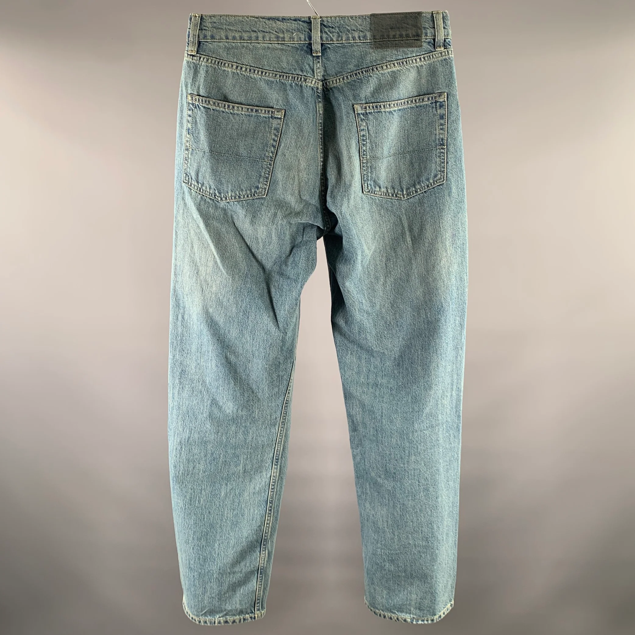OUR LEGACY Size 31 Blue Cotton Relaxed Fit Jeans - Image 3