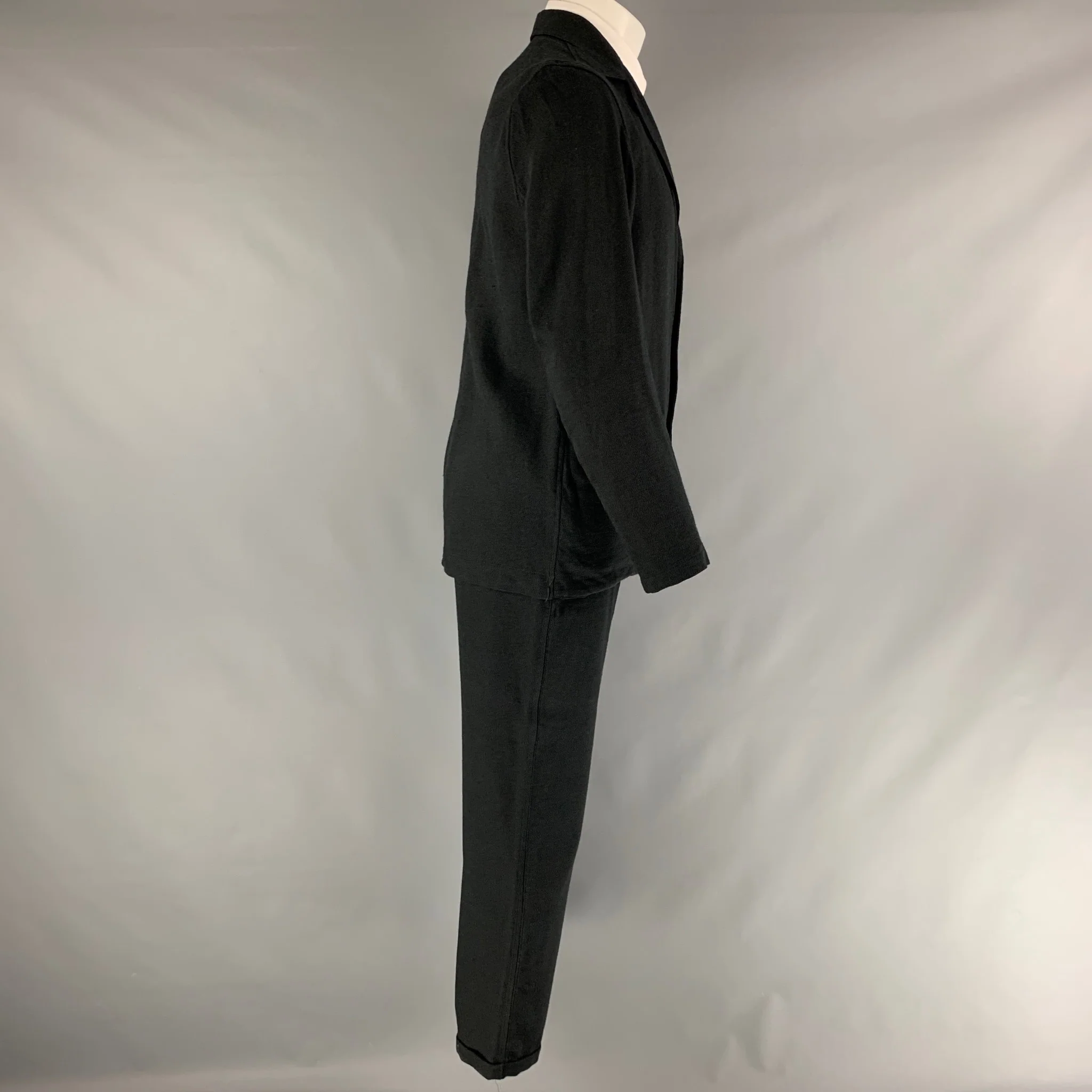 OUR LEGACY Size 38 Black Wool Blend Single Breasted Suit - Image 3