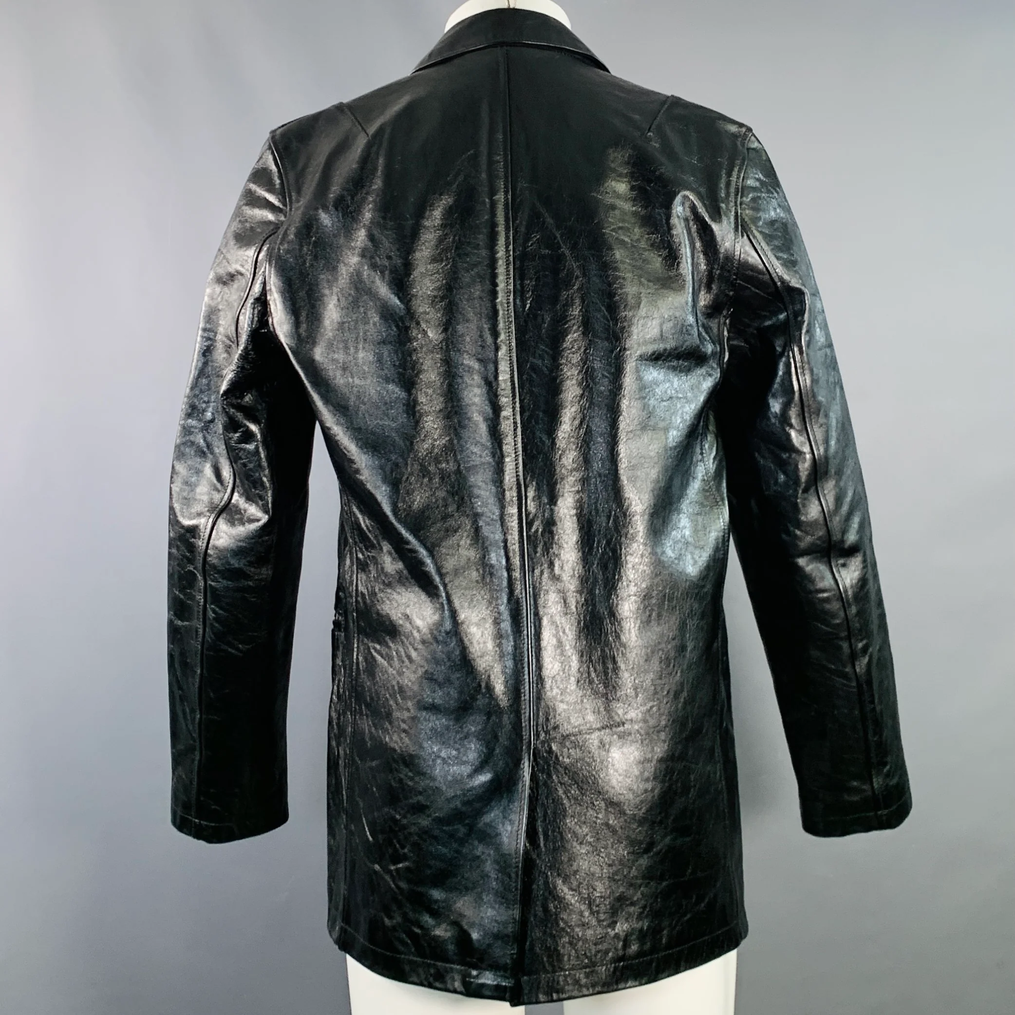OUR LEGACY Size 38 Opening Blazer Black Calf Leather Jacket - Image 3