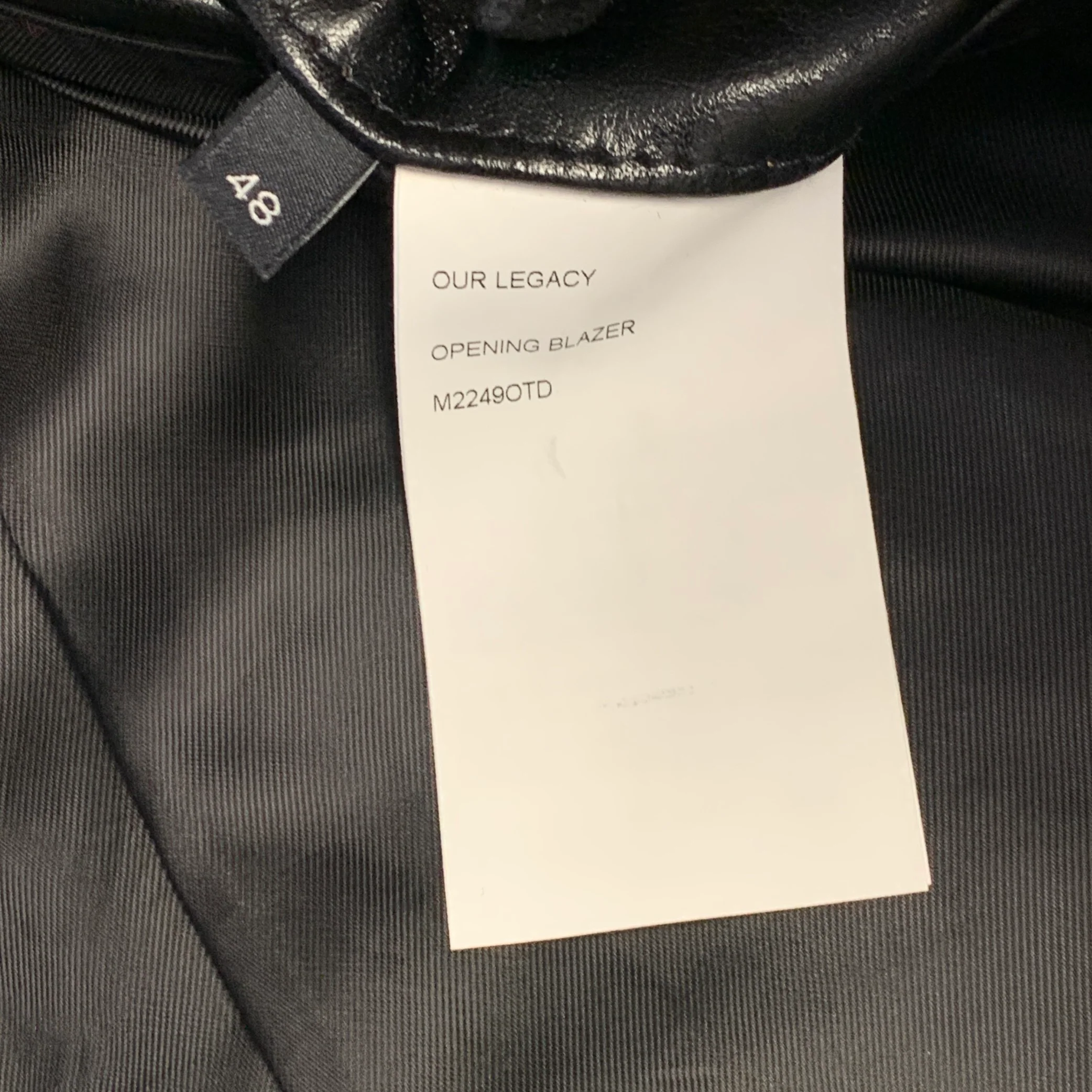 OUR LEGACY Size 38 Opening Blazer Black Calf Leather Jacket - Image 7
