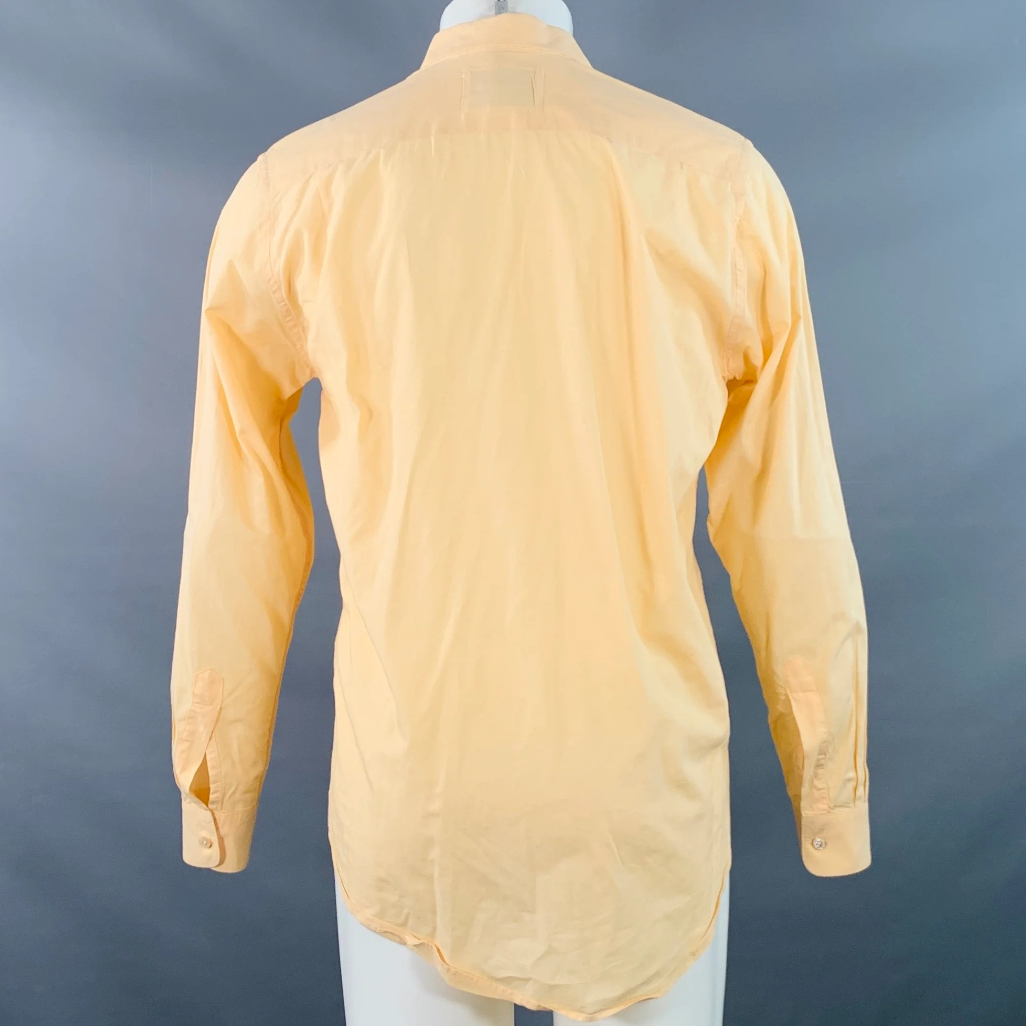 OUR LEGACY Size 38 Orange Peach Cotton One Pocket Long Sleeve Shirt - Image 3