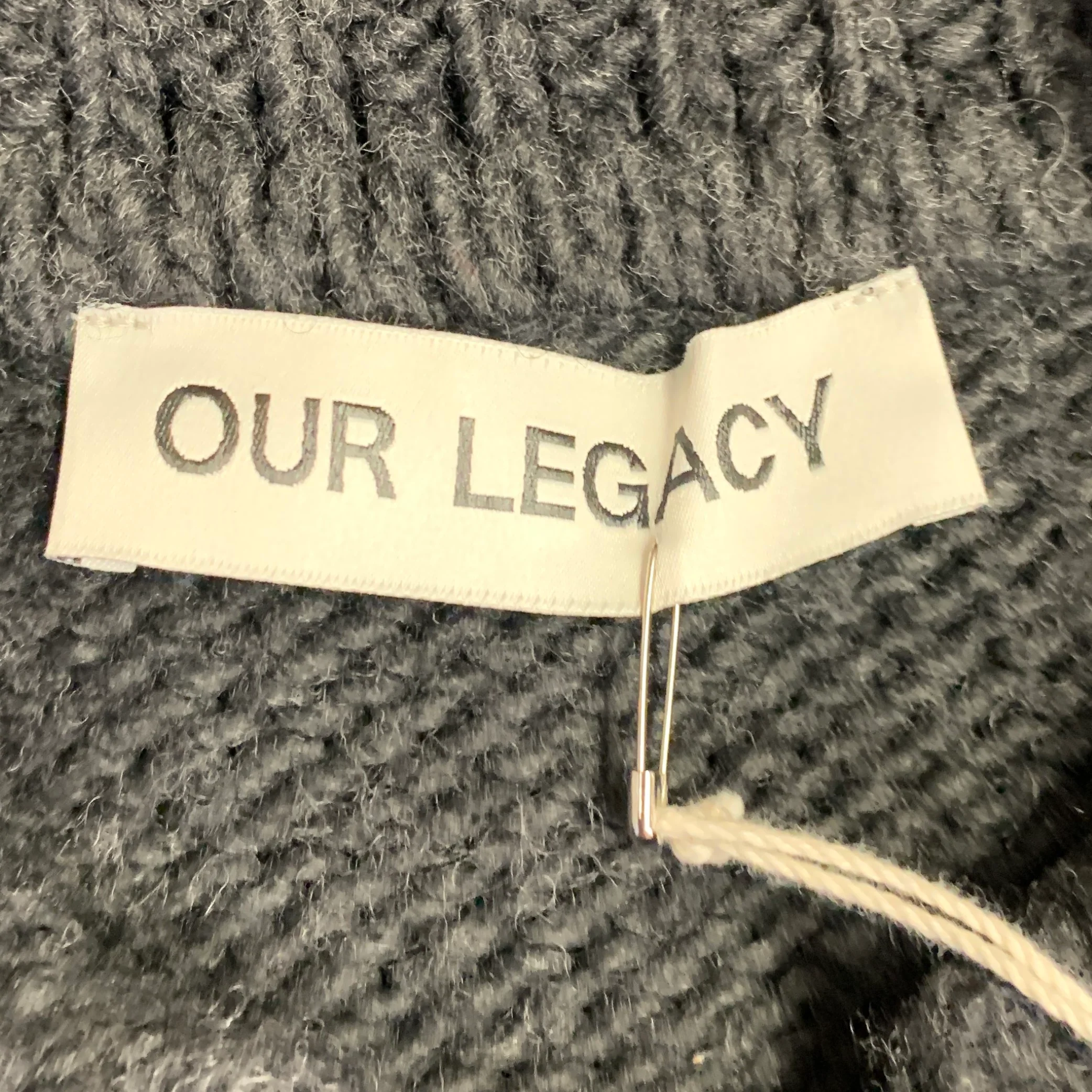 OUR LEGACY Size M Grey Charcoal Knit Acrylic Wool Oversized Cardigan - Image 9