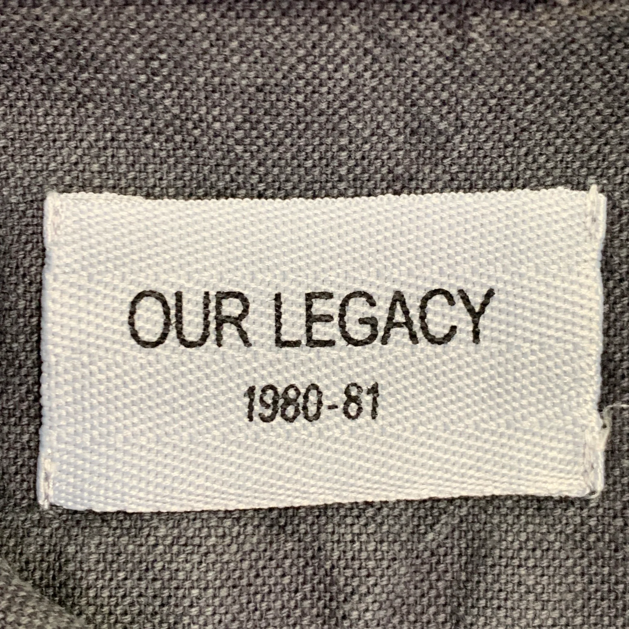 OUR LEGACY Size M Grey Charcoal Linen Cotton One Pocket Long Sleeve Shirt - Image 6
