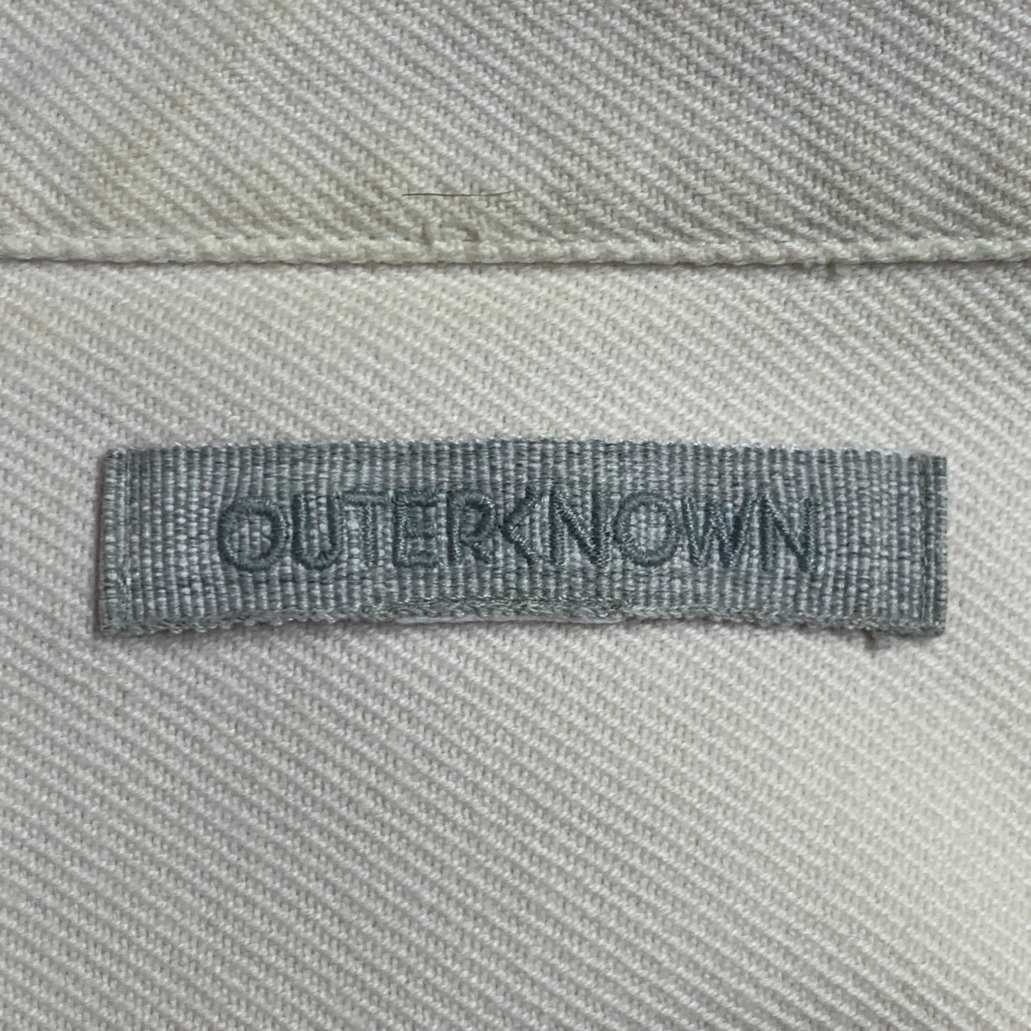 OUTERKNOWN Size L Cream Twill Cotton One Pocket Long Sleeve Shirt - Image 5