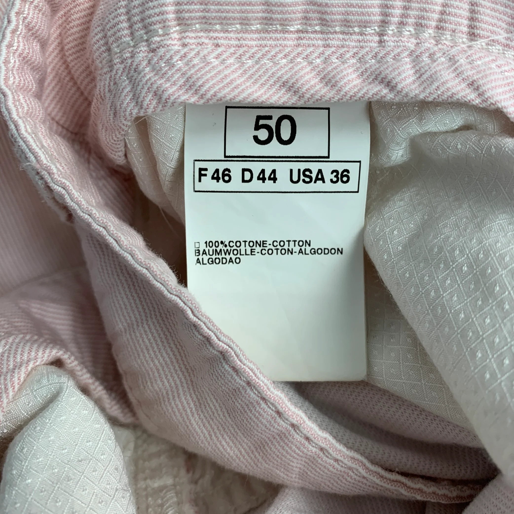 PAL ZILERI Size 36 Pink White Stripe Cotton 5 Pockets Casual Pants - Image 5