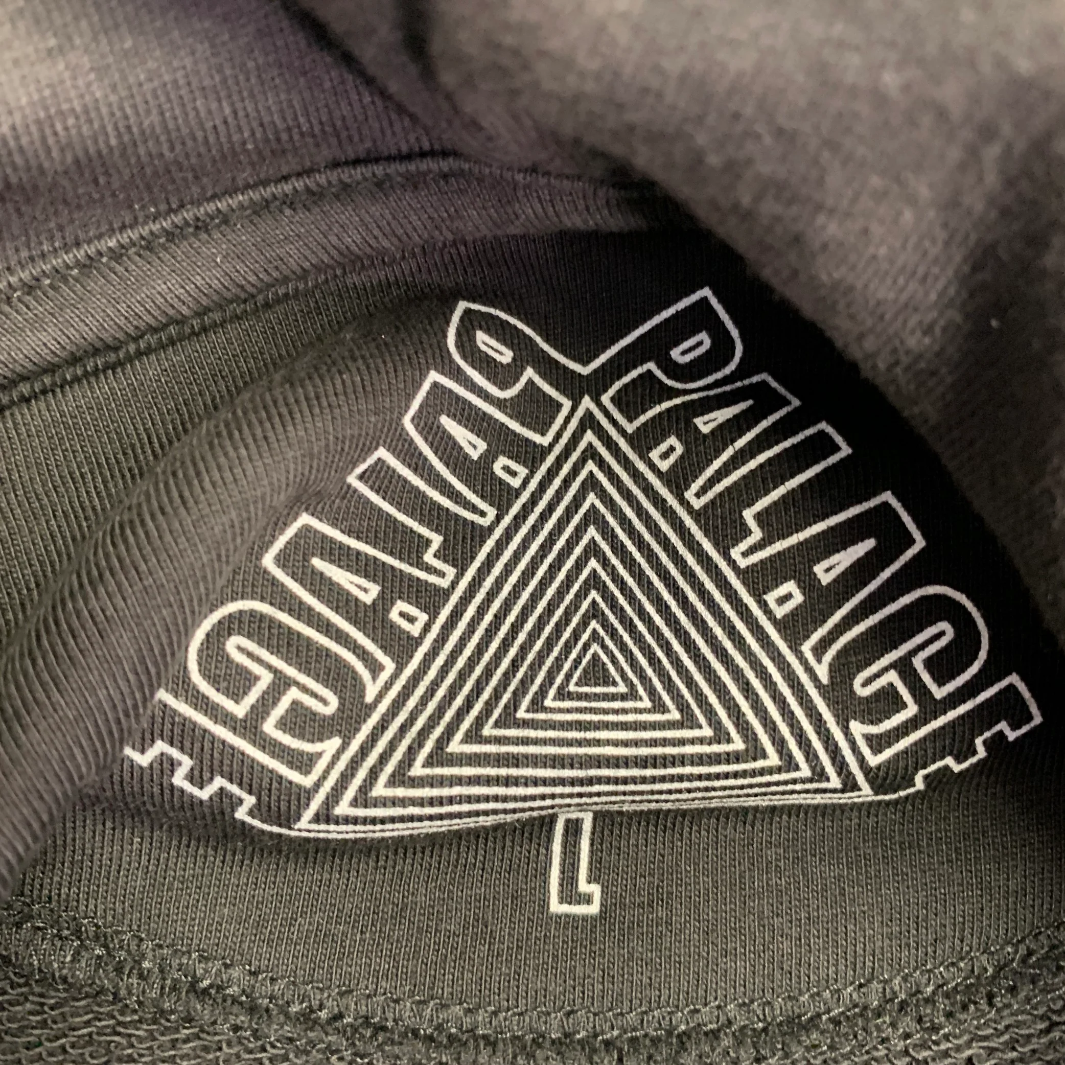 PALACE Size L Jumbo Ferg Hood Black Logo Cotton Hooded Sweatshirt - Image 6