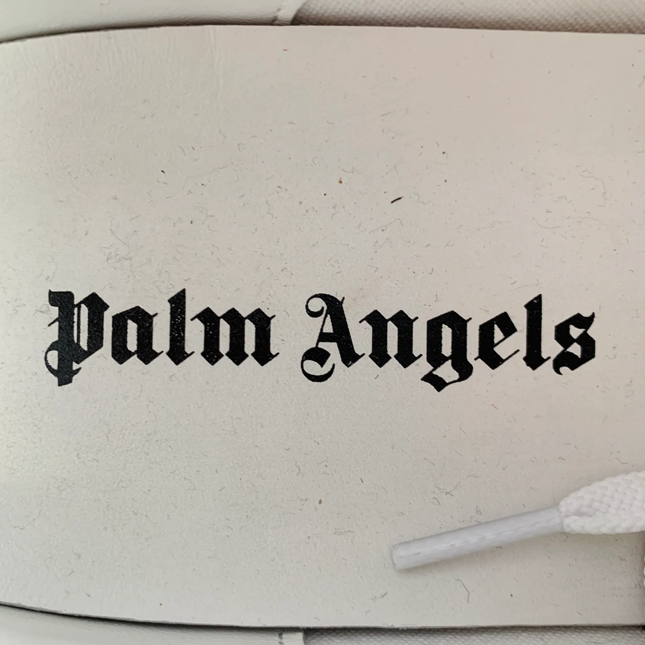 PALM ANGELS Size 9 White Black Leather Lace-Up Low Top Sneakers - Image 7