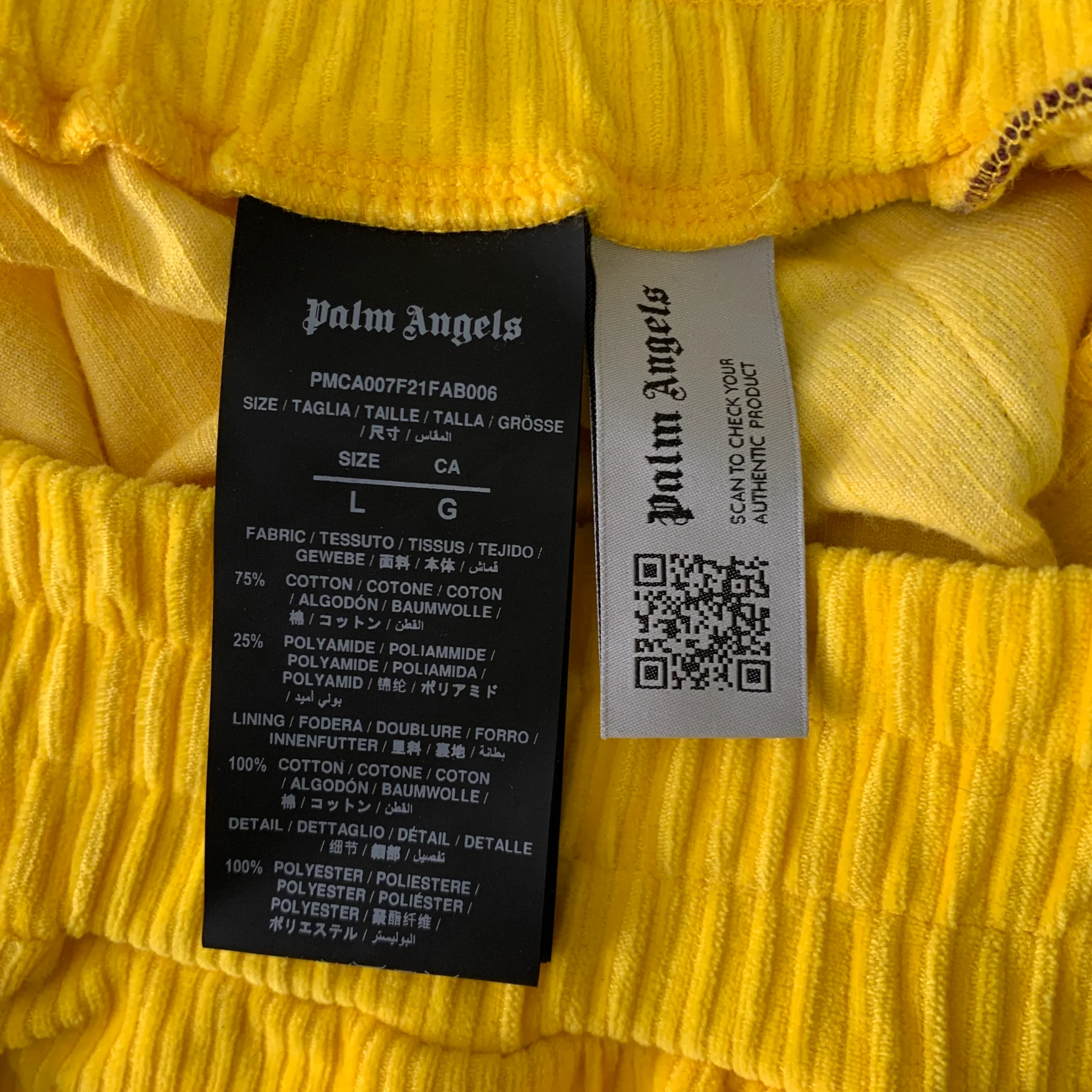 PALM ANGELS Size L Yellow Purple Corduroy Joggers Casual Pants - Image 5