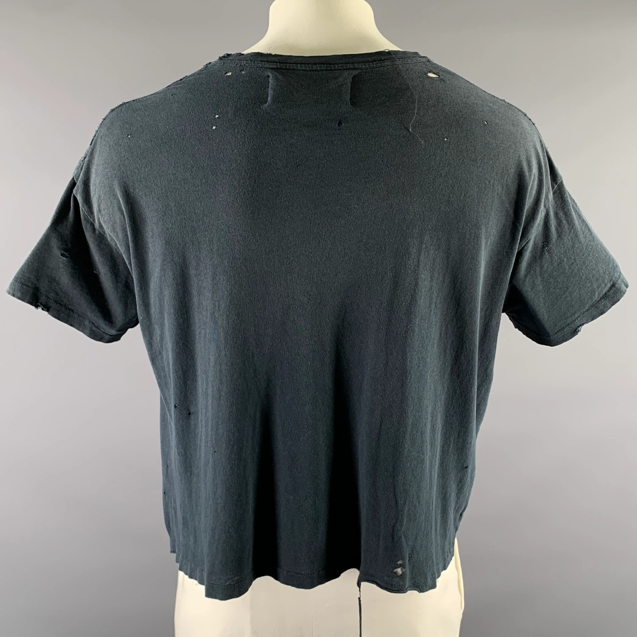 PALY HOLLYWOOD Size S Black Cotton Cropped Short Sleeve Shirt - Image 5