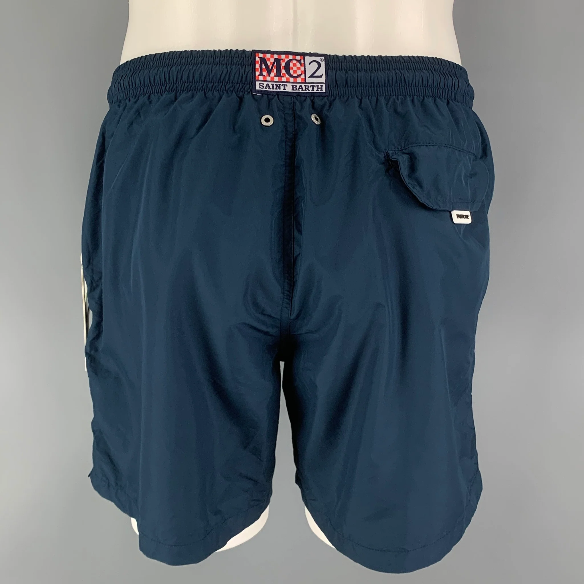 PANTONE Size L Navy Polyester Swim Trunks - Image 2
