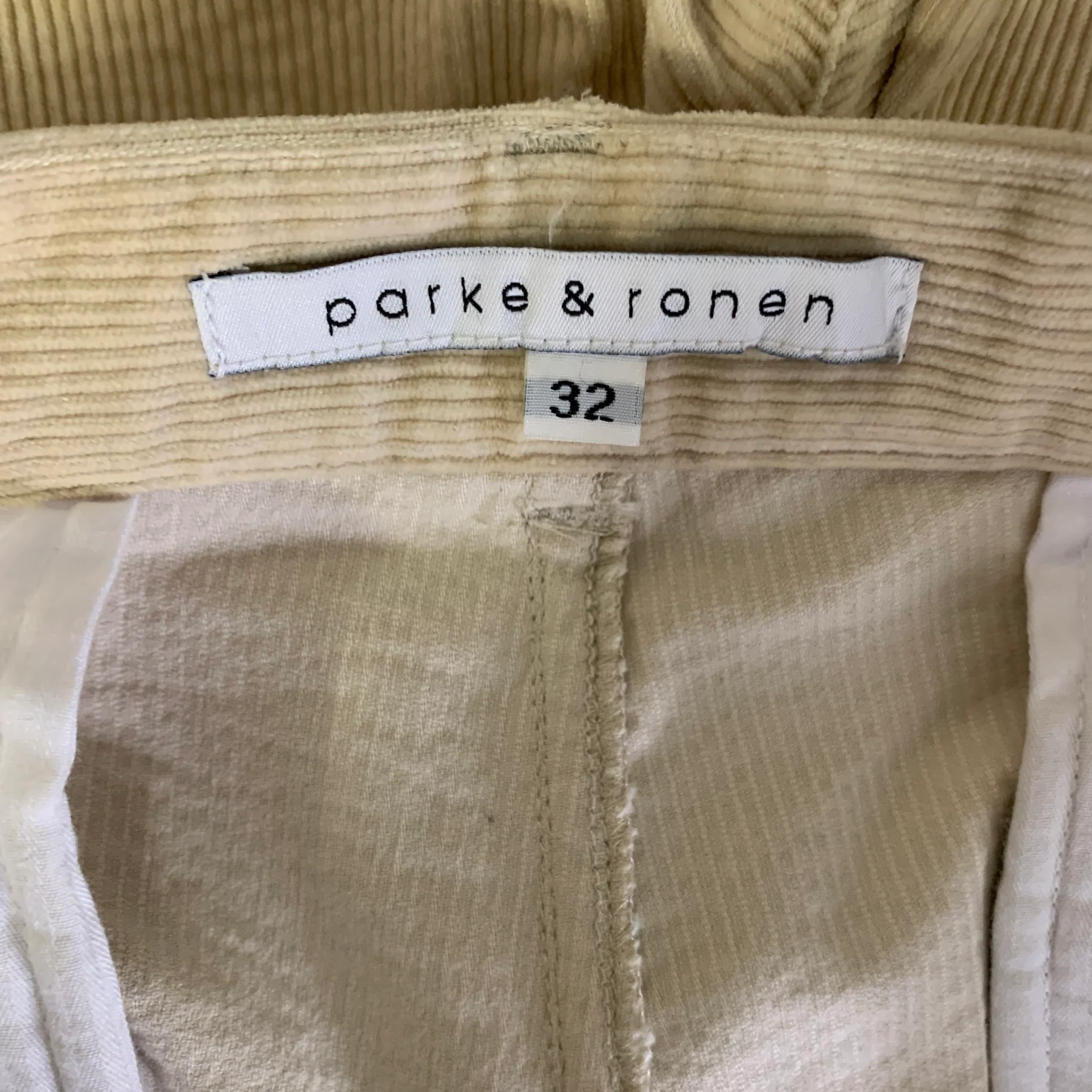 PARKE & RONEN Size 32 Cream Corduroy Cotton Spandex Short Shorts - Image 3