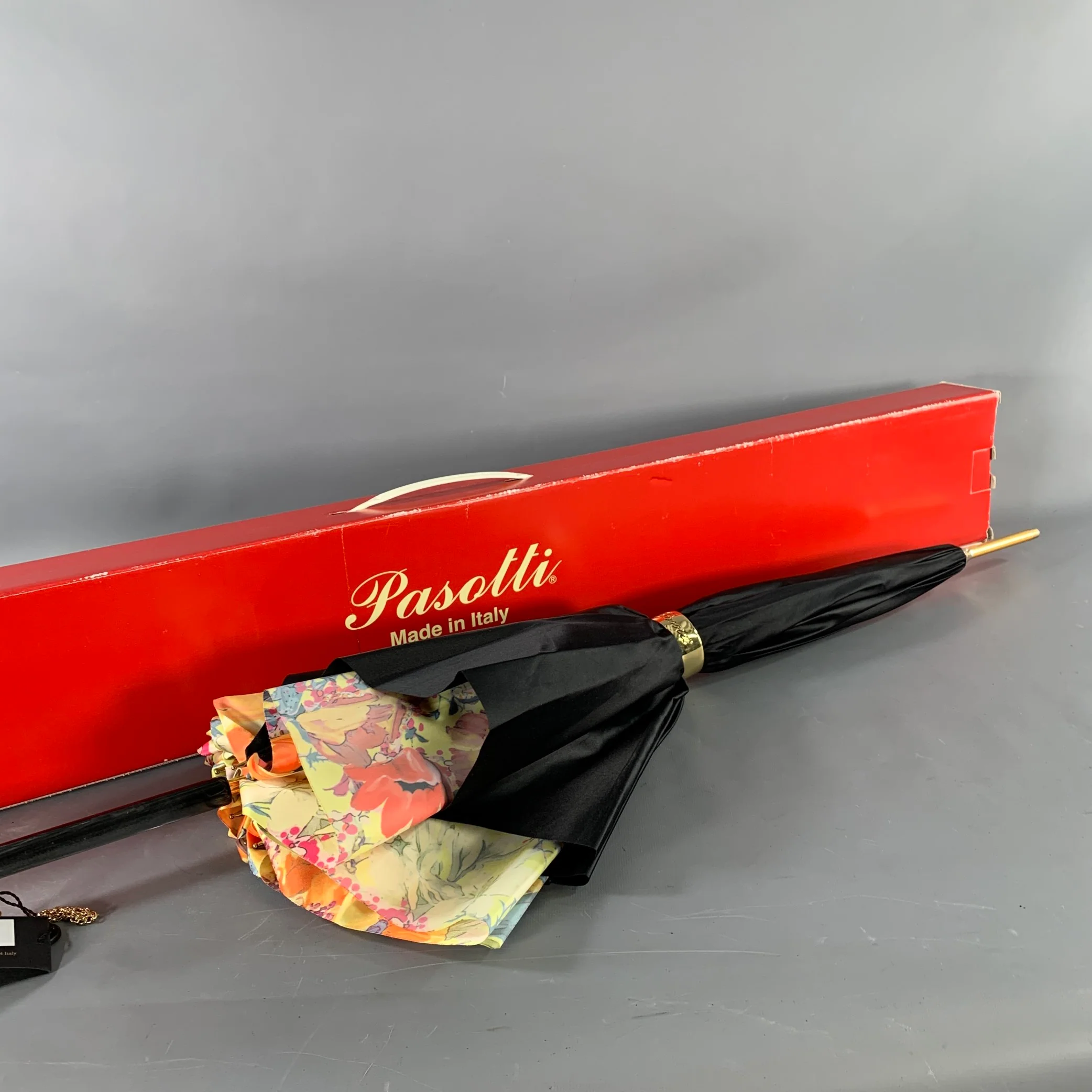 PASSOTI Black Multi Color Floral Umbrella - Image 7