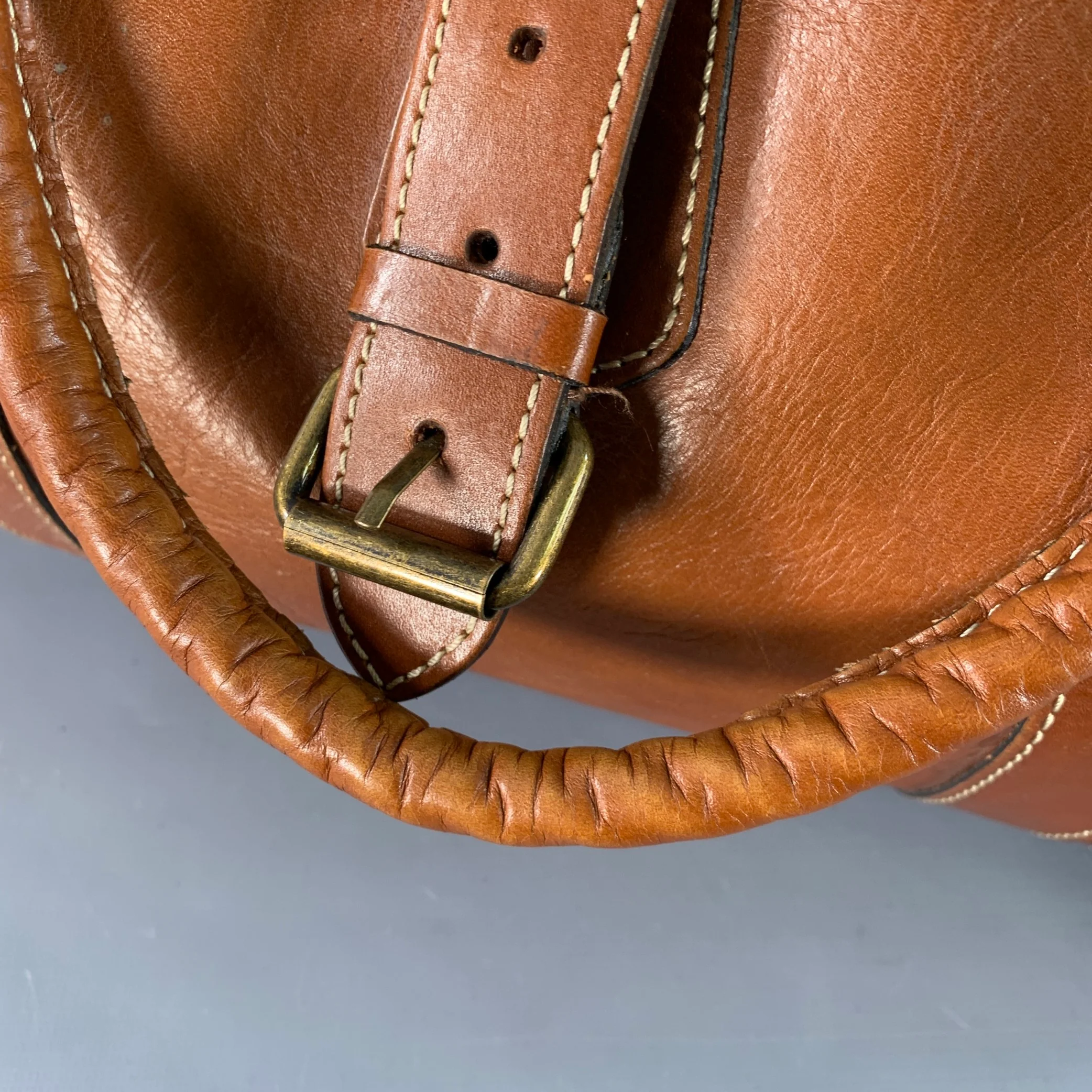 PATRICIA NASH One Size Brown Leather Shoulder Strap Overnight Bag - Image 11