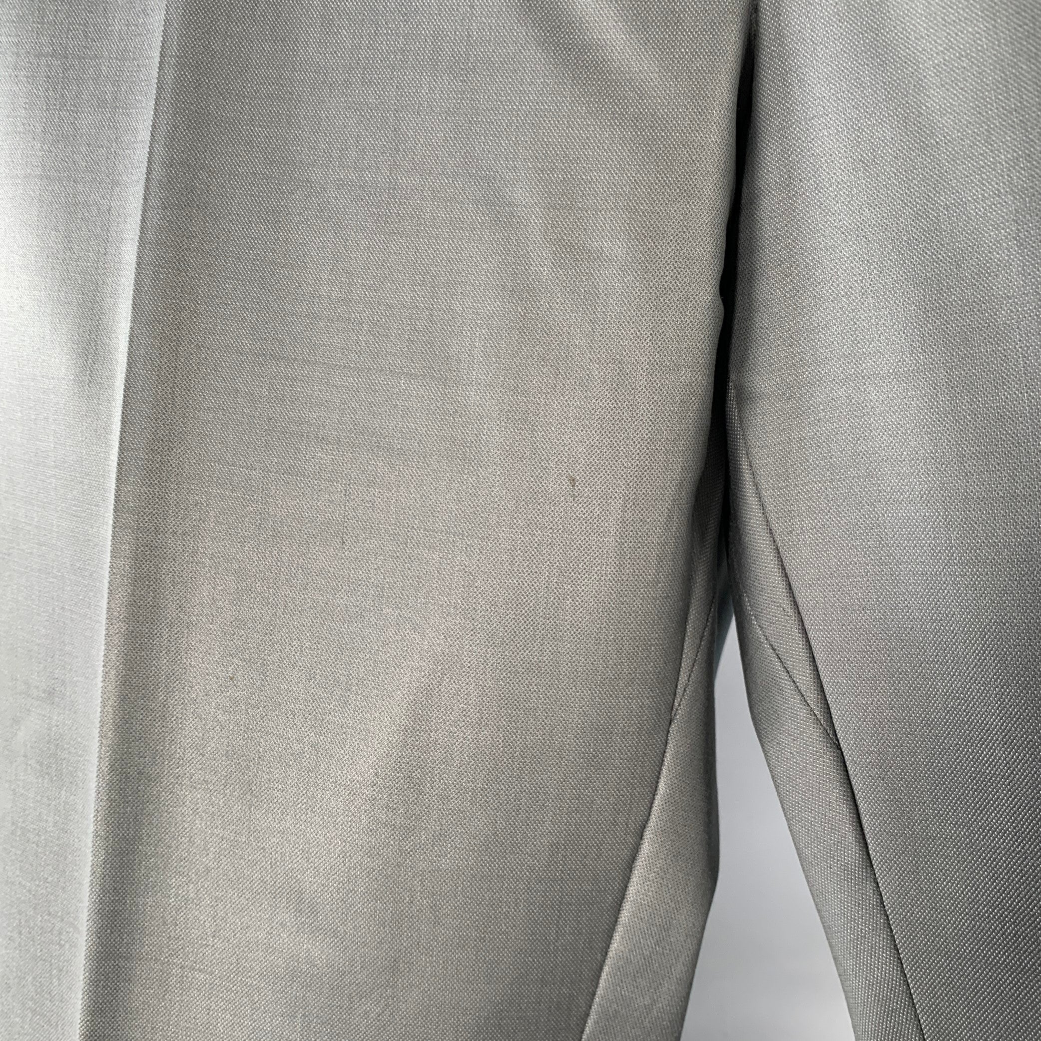 PATRICK COX Size 40 Grey Wool Flat Front Dress Pants - Image 4