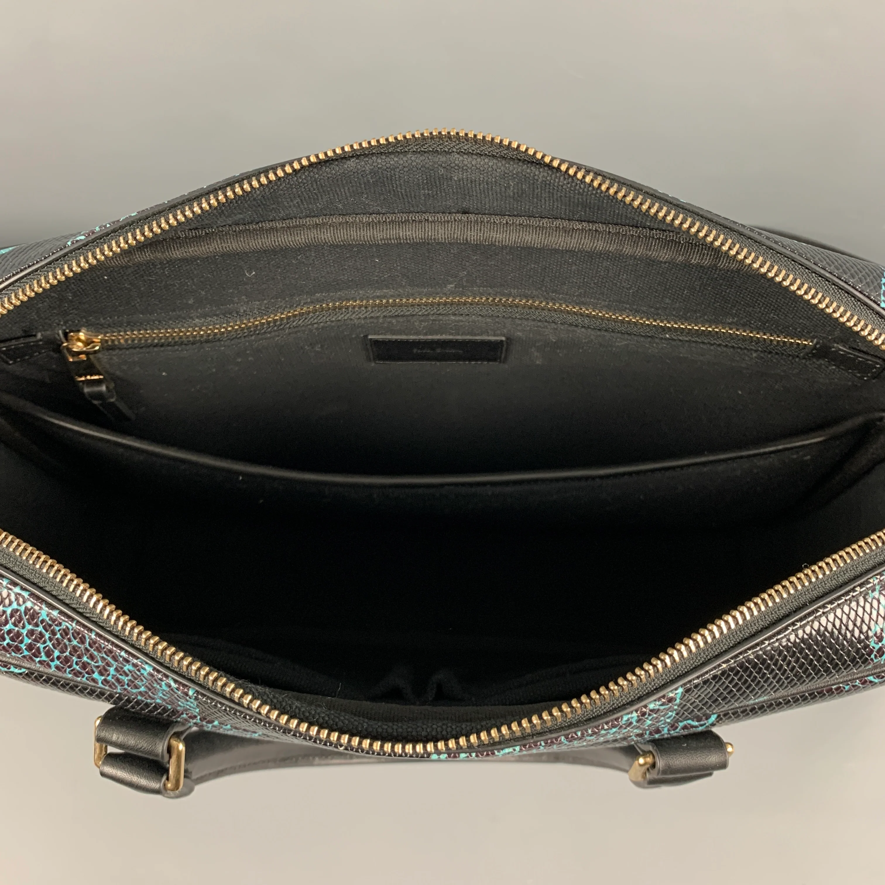 PAUL SMITH Black Blue Dino Print Coated Canvas Laptop Bag - Image 6