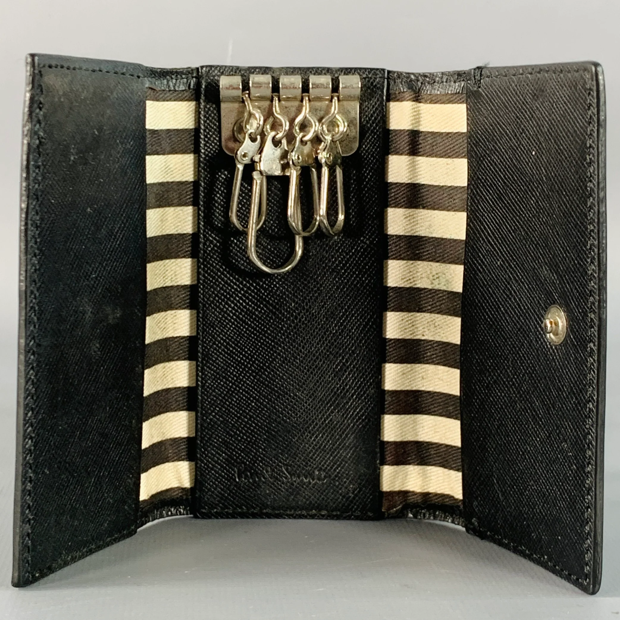 PAUL SMITH Black Saffiano Leather Key Holder Wallet - Image 4