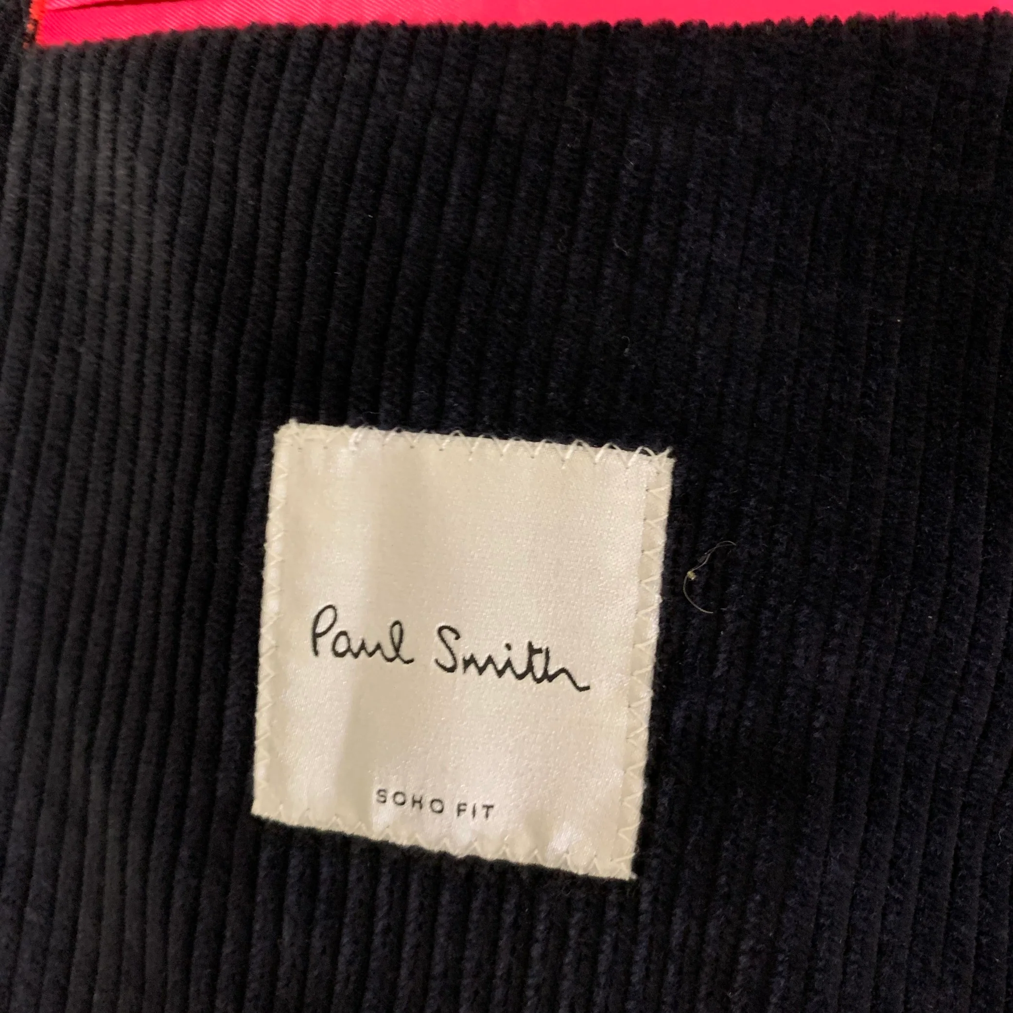 PAUL SMITH Chest Size 42 Navy Corduroy Cashmere cotton Notch Lapel Sport Coat - Image 5