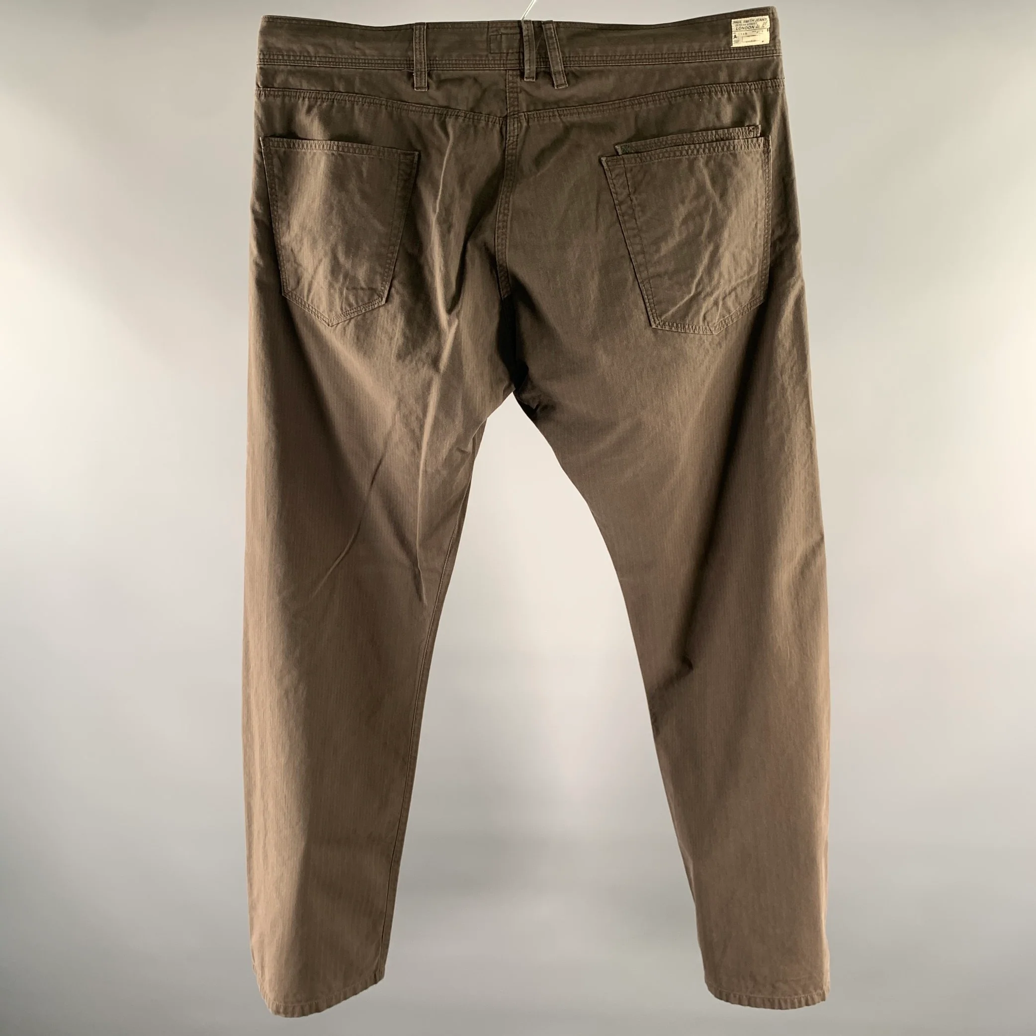 PAUL SMITH JEANS Size 38 Brown Blue Stripe Cotton Blend Casual Pants - Image 3