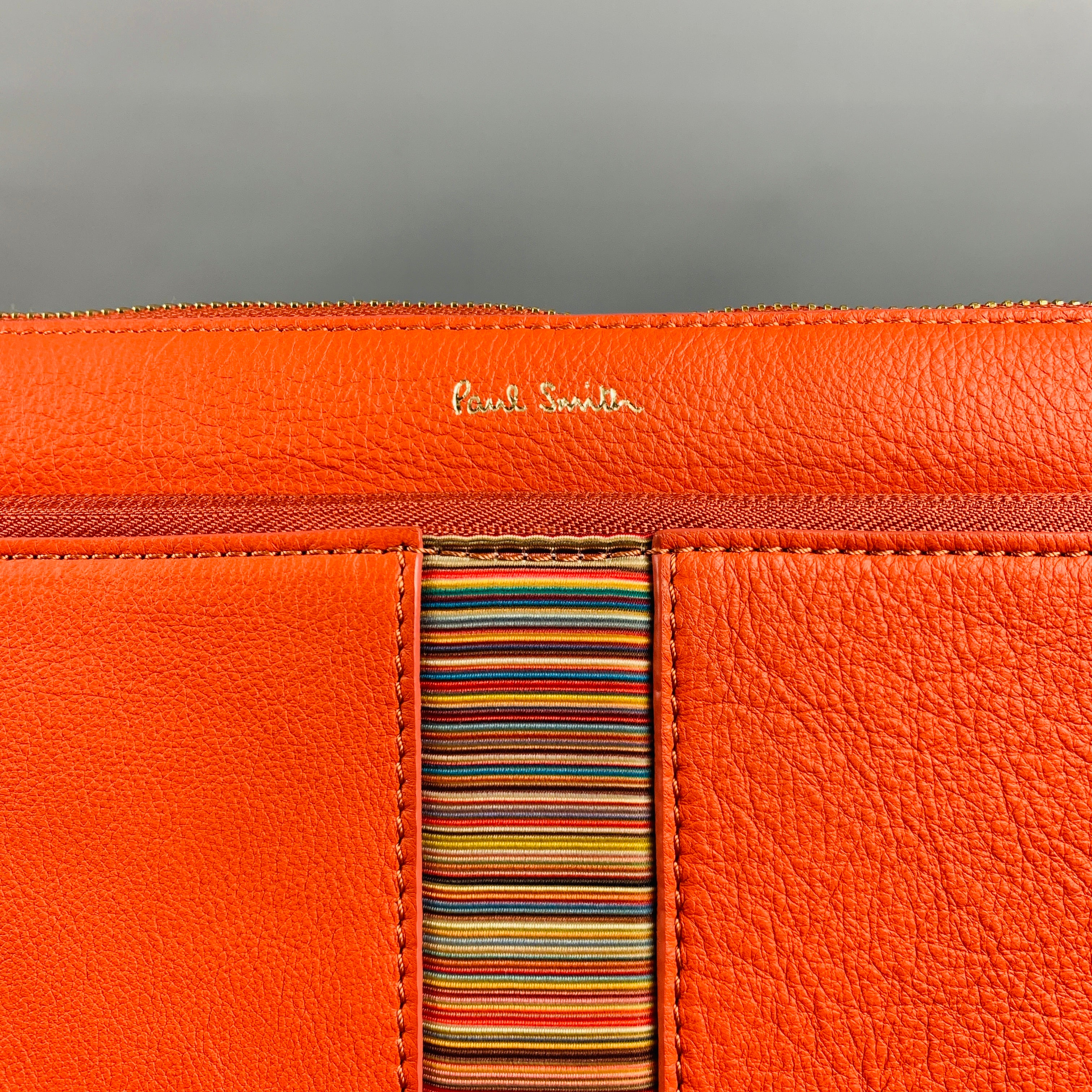 PAUL SMITH Orange Solid Leather Document Holder Bags - Image 2