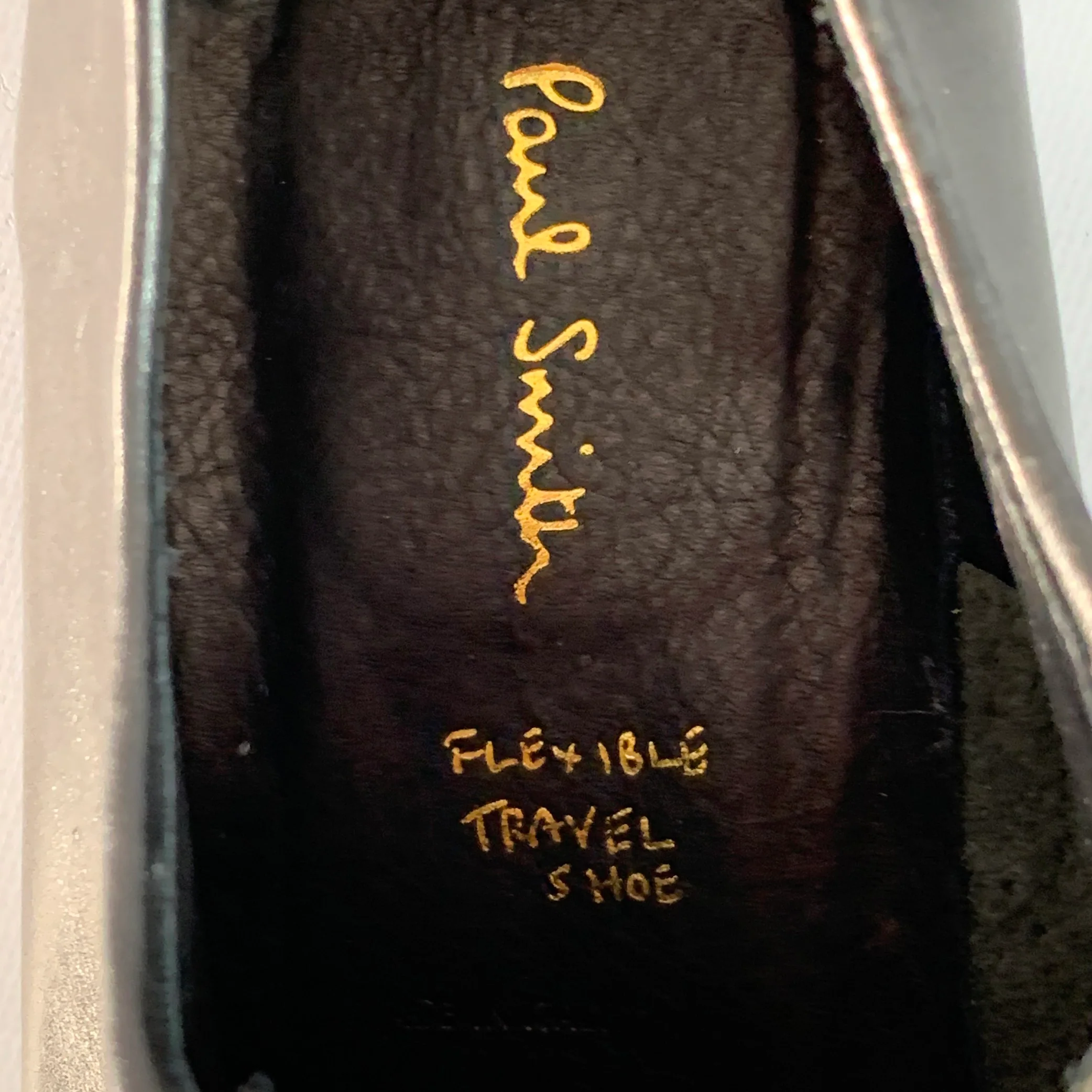 PAUL SMITH Size 10 Black Leather Derby Lace-Up Flexible Travel Shoes - Image 7