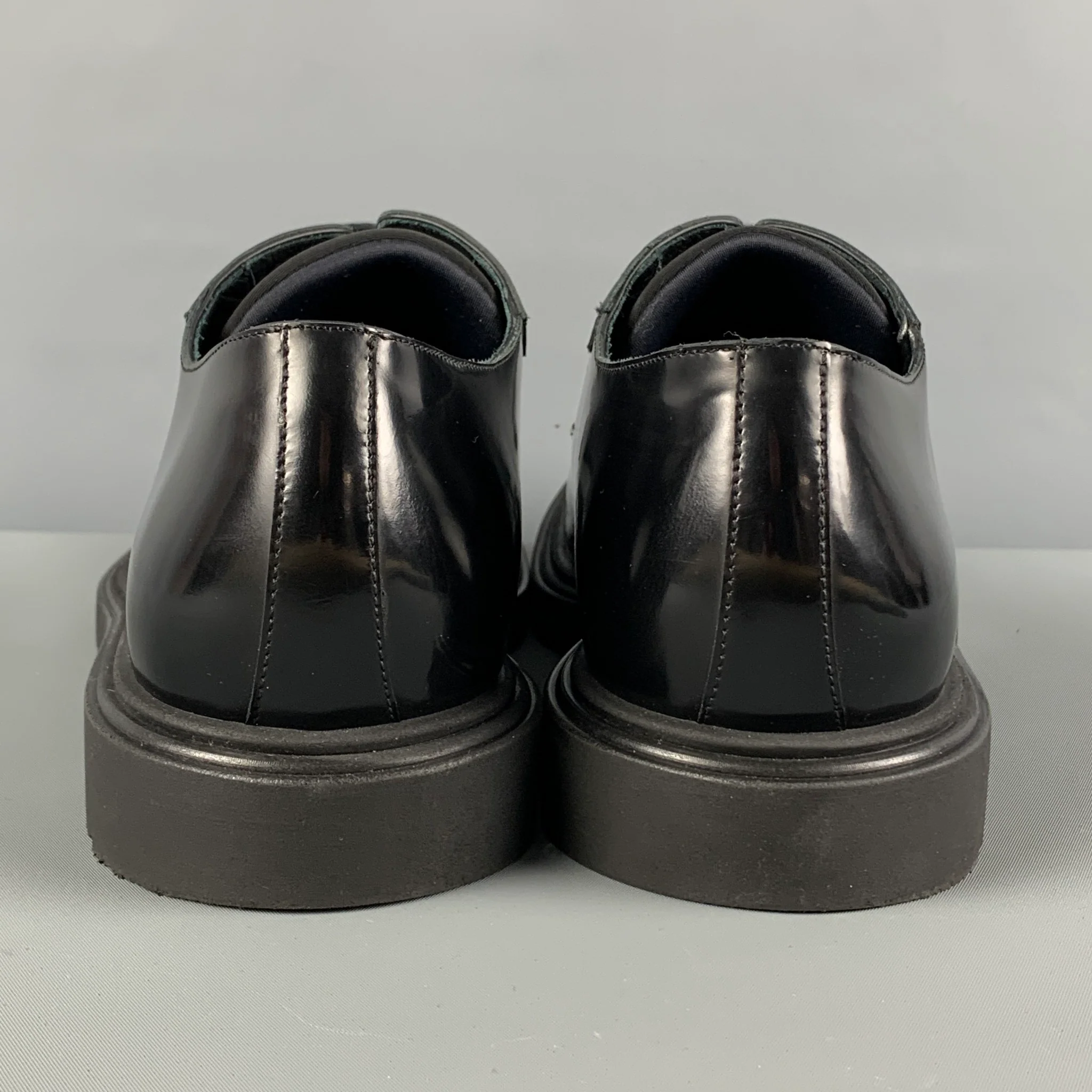 PAUL SMITH Size 11 Black Leather Lace Up Shoes - Image 5