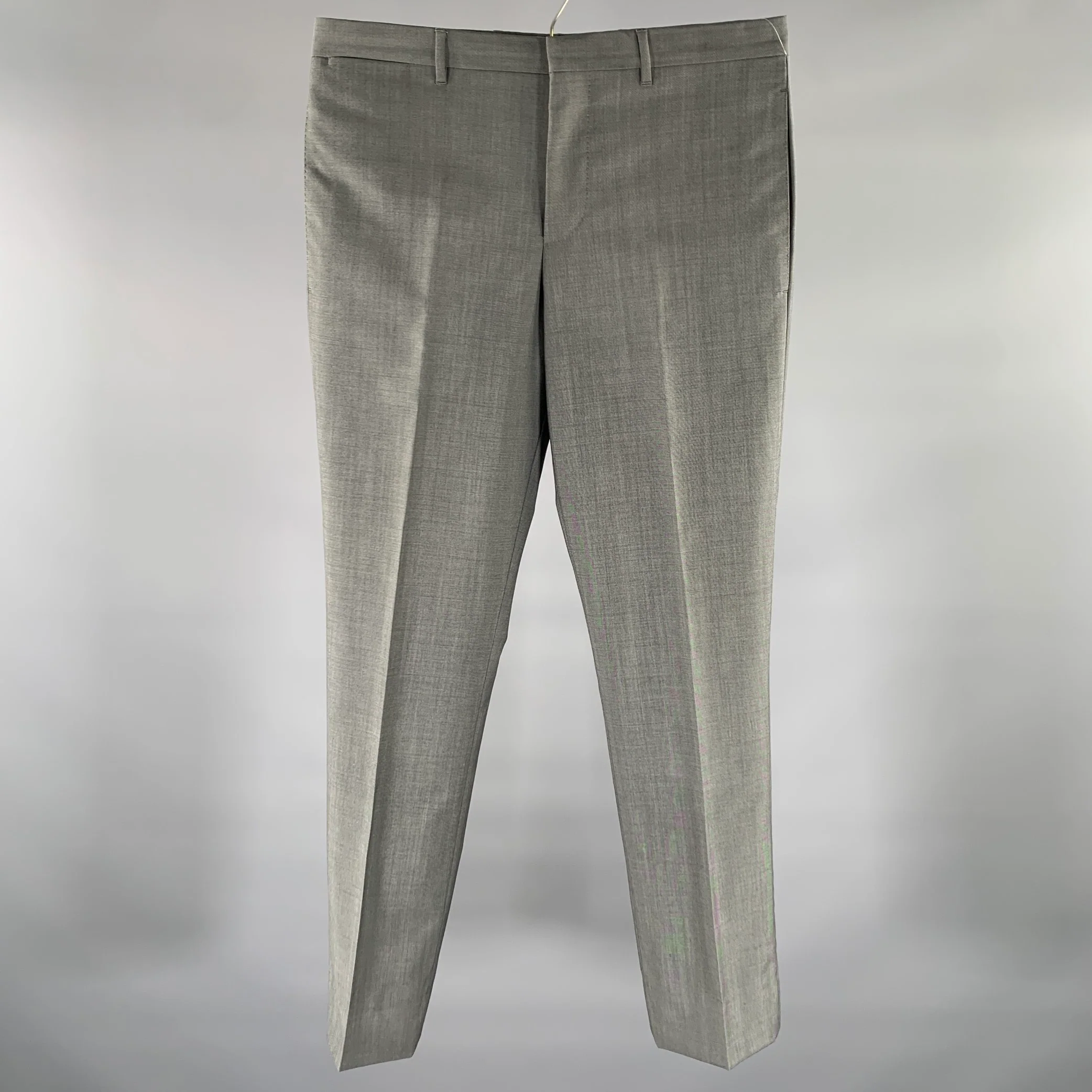 PAUL SMITH Size 30 Gray Wool Mohair Zip Fly Dress Pants