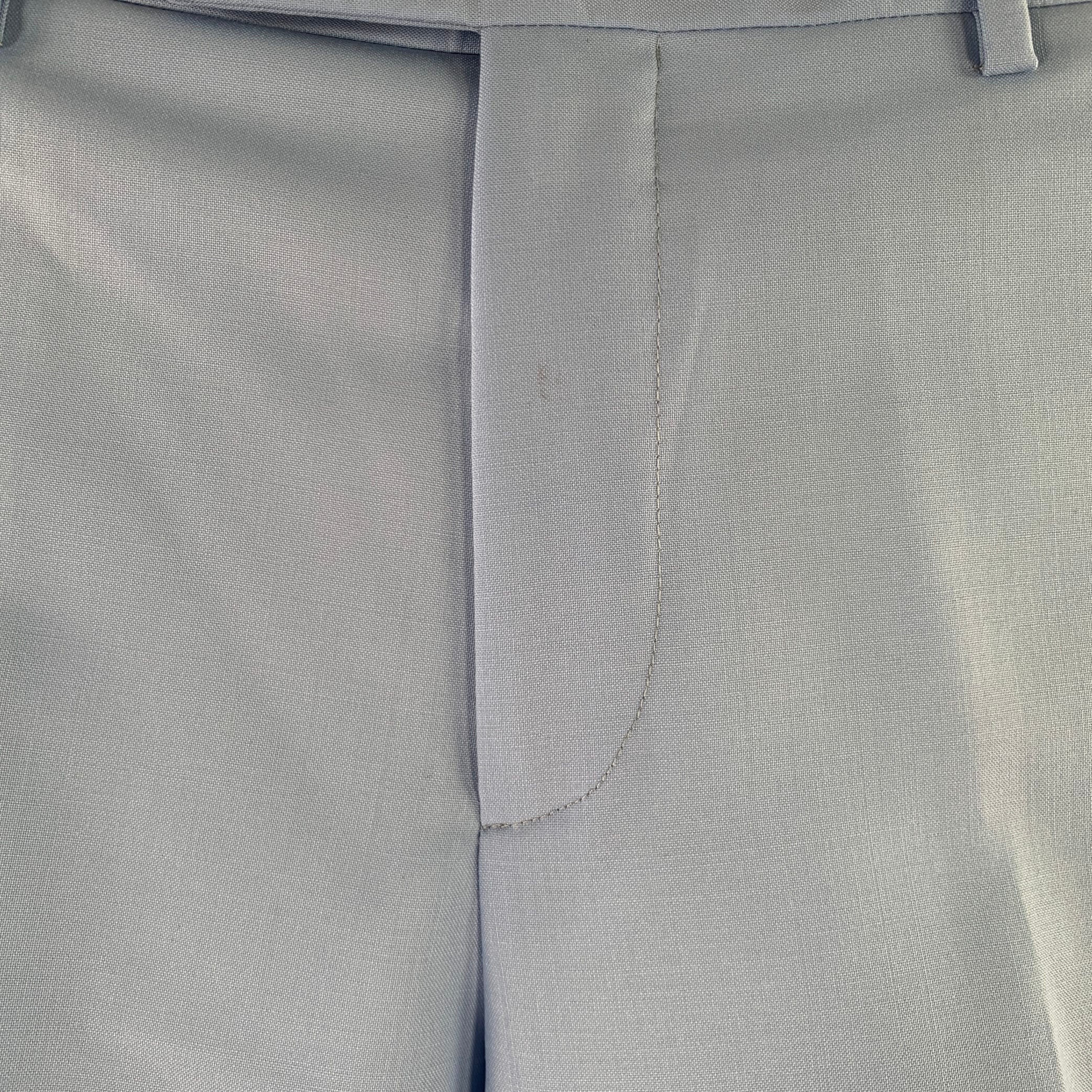PAUL SMITH Size 32 Blue Wool Mohair Zip Fly Dress Pants - Image 3