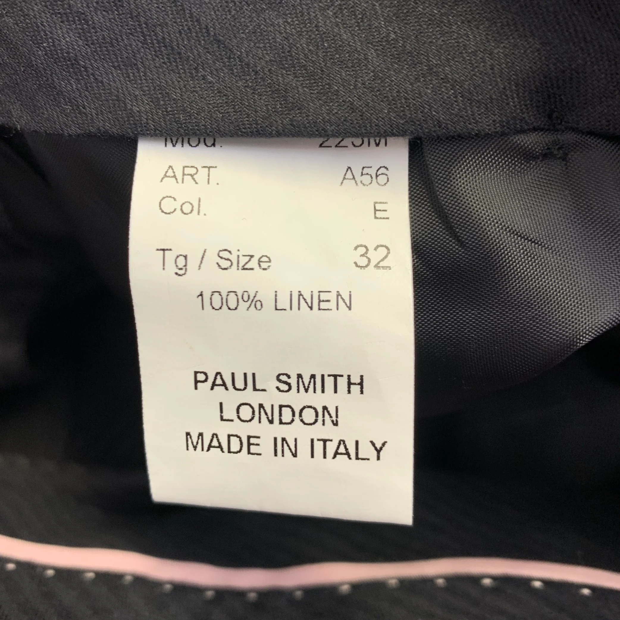 PAUL SMITH Size 32 Grey Charcoal Linen Flat Front Tapered Casual Pants - Image 5