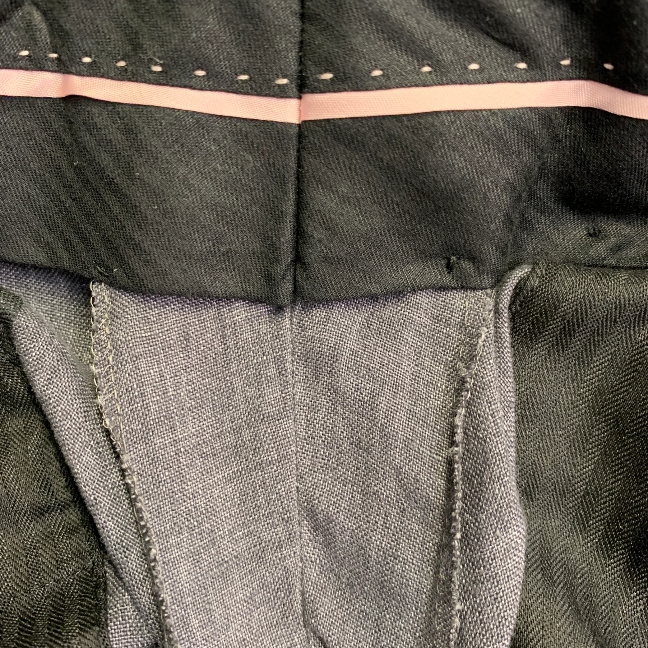 PAUL SMITH Size 32 Grey Charcoal Linen Flat Front Tapered Casual Pants - Image 6