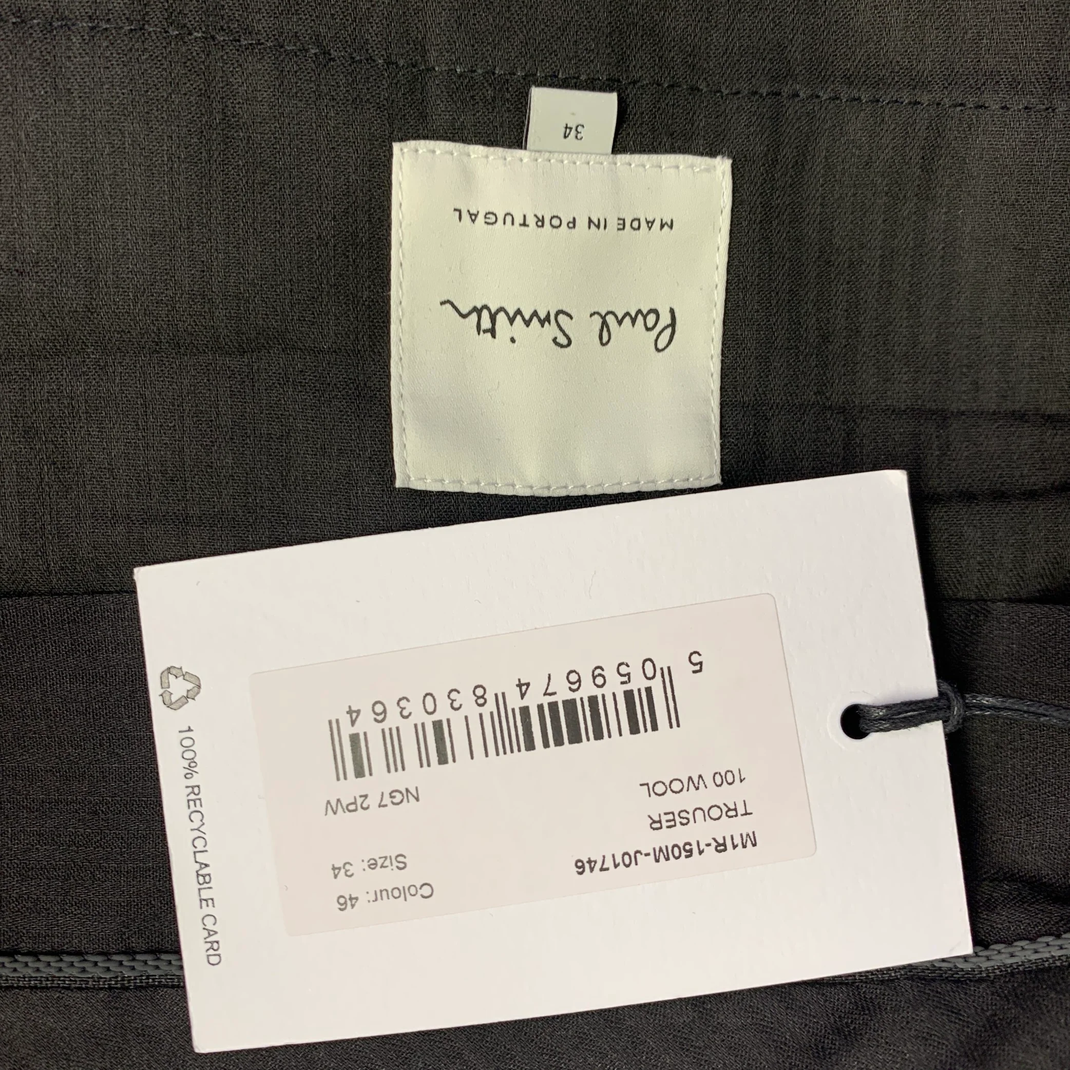 PAUL SMITH Size 34 Navy Wool Flat Front Tapered Cuffed Dress Pants - Image 3