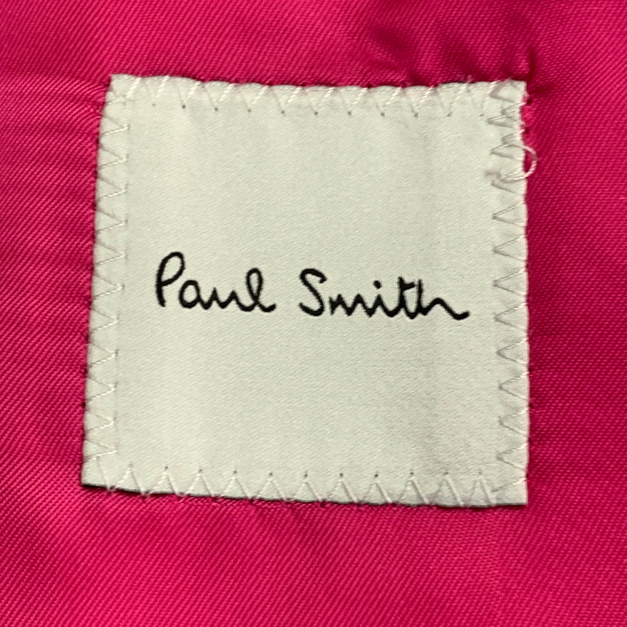 PAUL SMITH Size 36 Pink Fuchsia Wool Blend Peak Lapel Sport Coat - Image 6