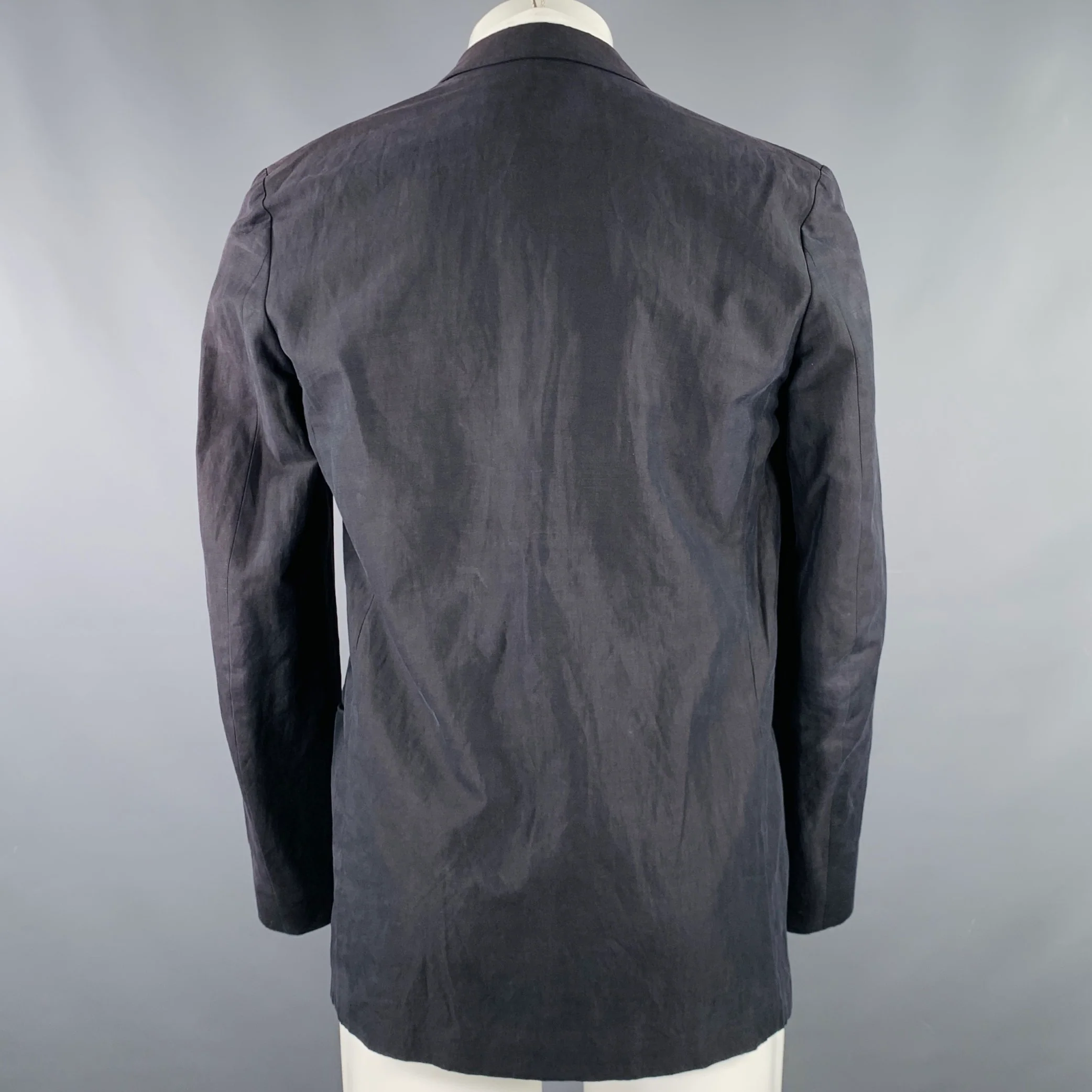 PAUL SMITH Size 38 Black Cotton Blend Single Breasted Sport Coat - Image 3